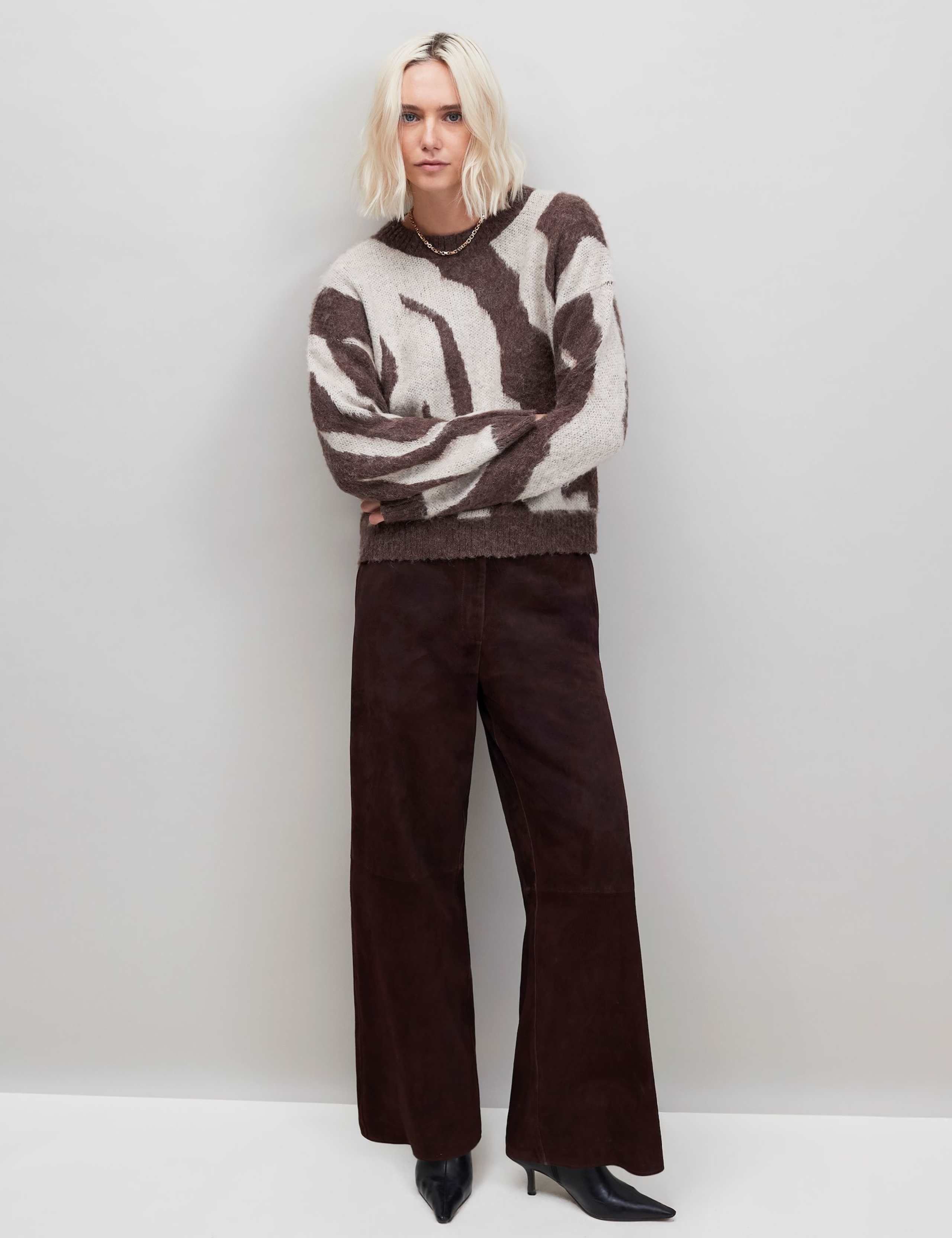 Zebra Brushed Relaxed Jumper with Alpaca 2 of 3