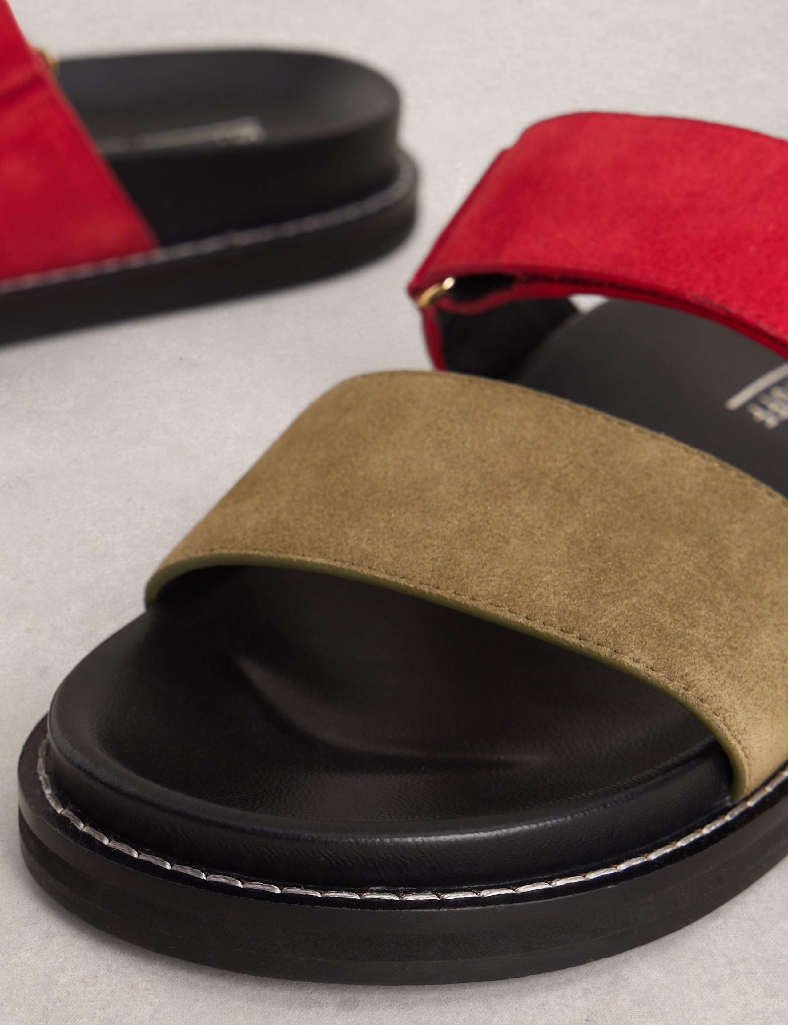 Suede Riptape Flat Footbed Mules 4 of 4