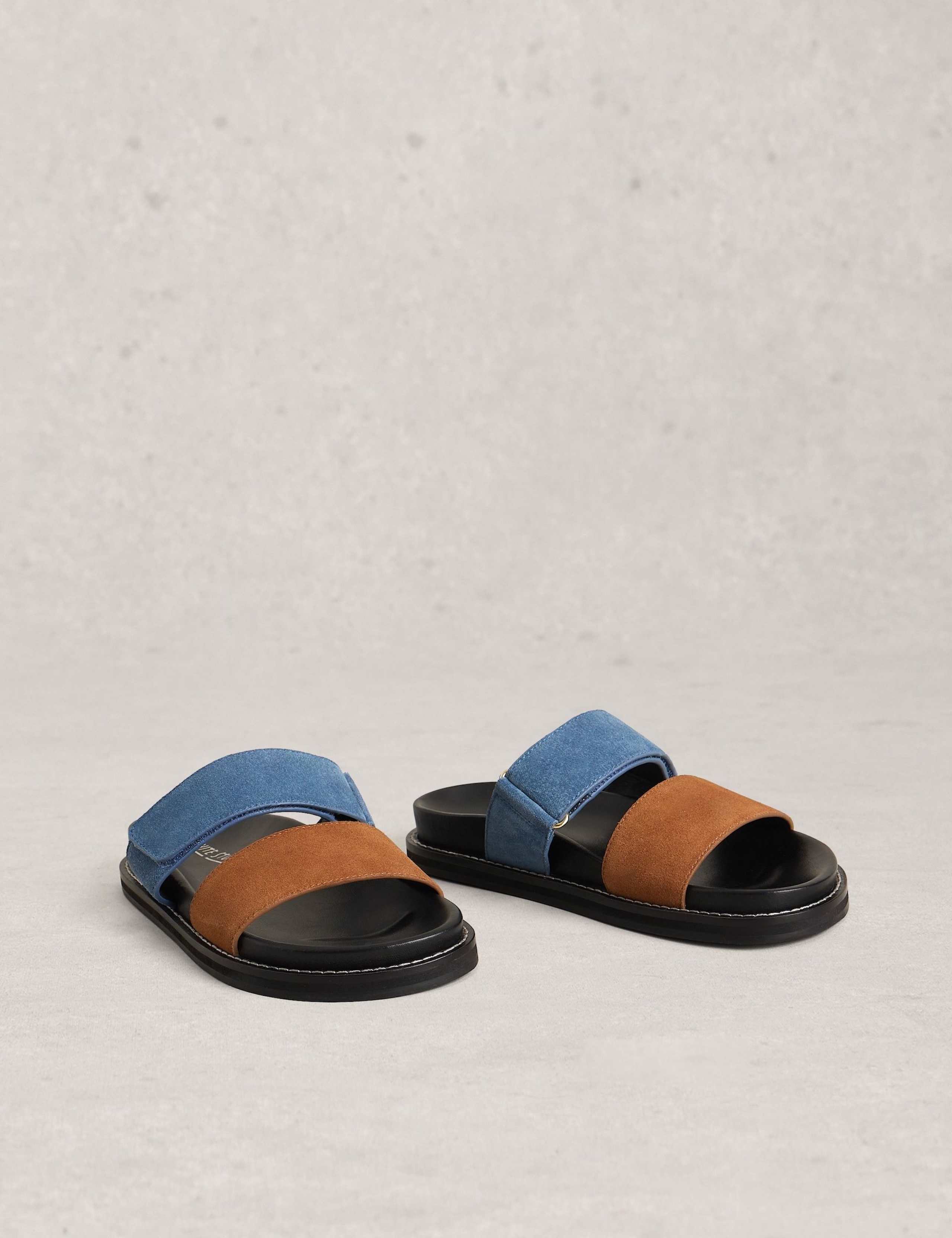 Suede Riptape Flat Footbed Mules 3 of 4