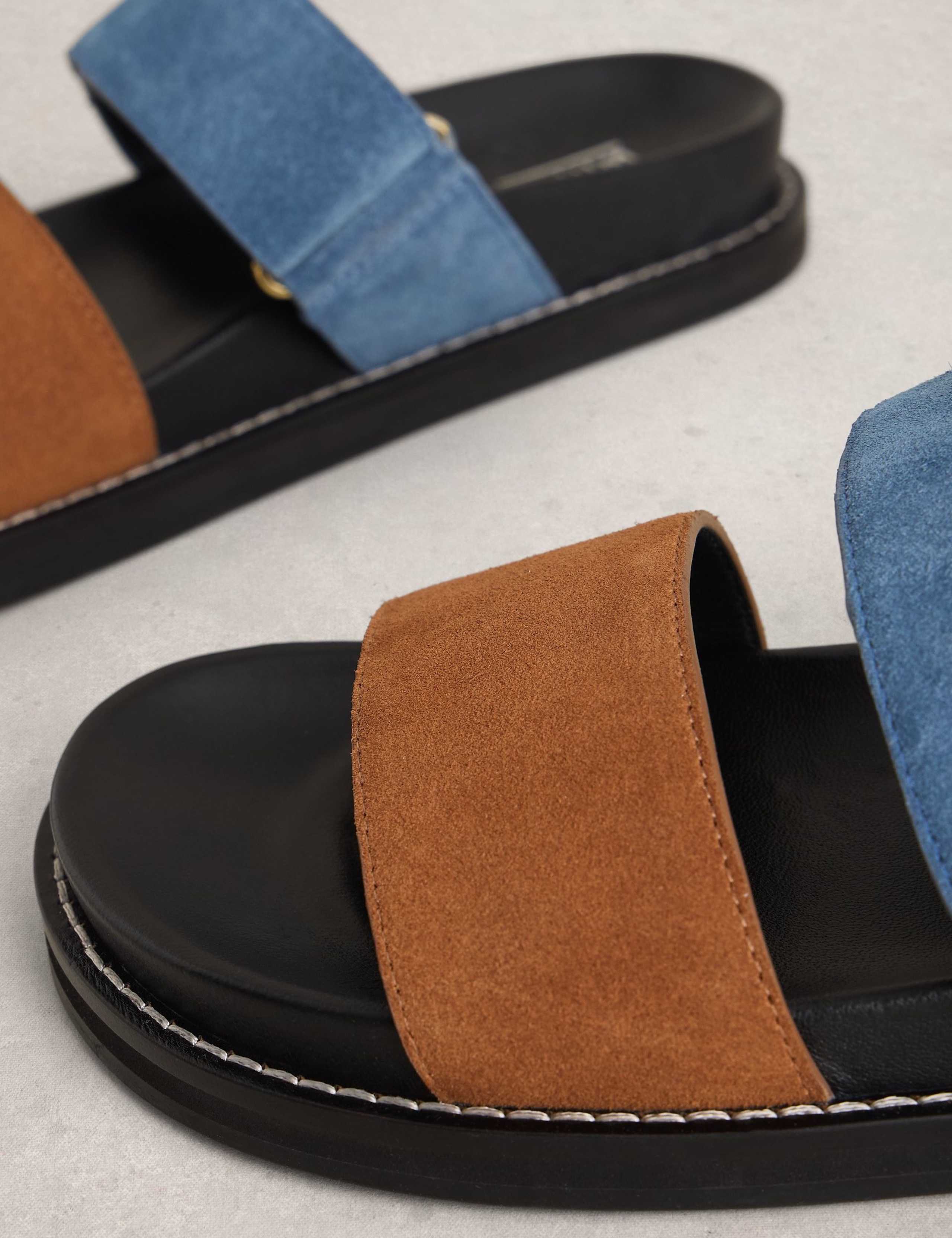 Suede Riptape Flat Footbed Mules 4 of 4