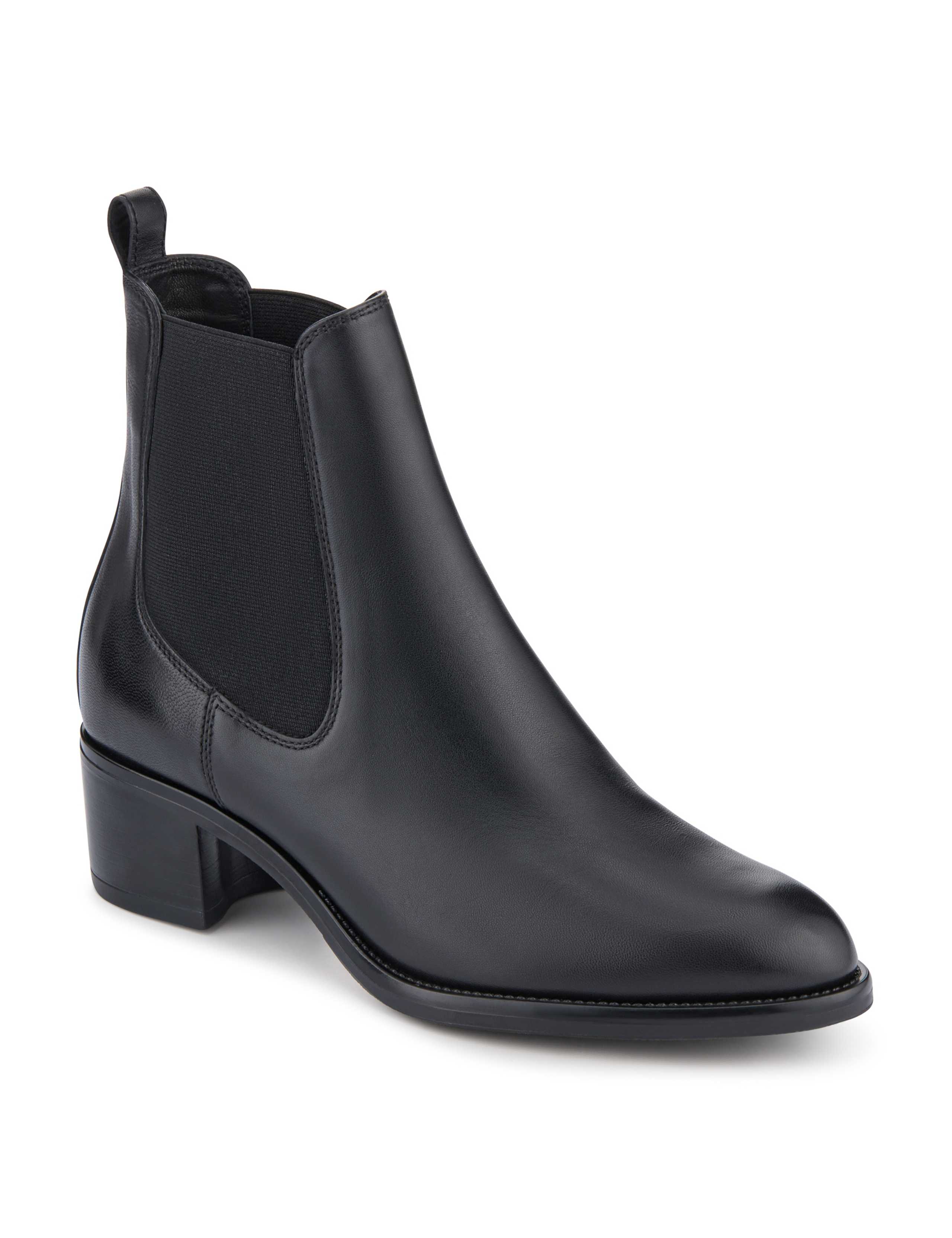 Leather Chelsea Block Heel Ankle Boots 2 of 6