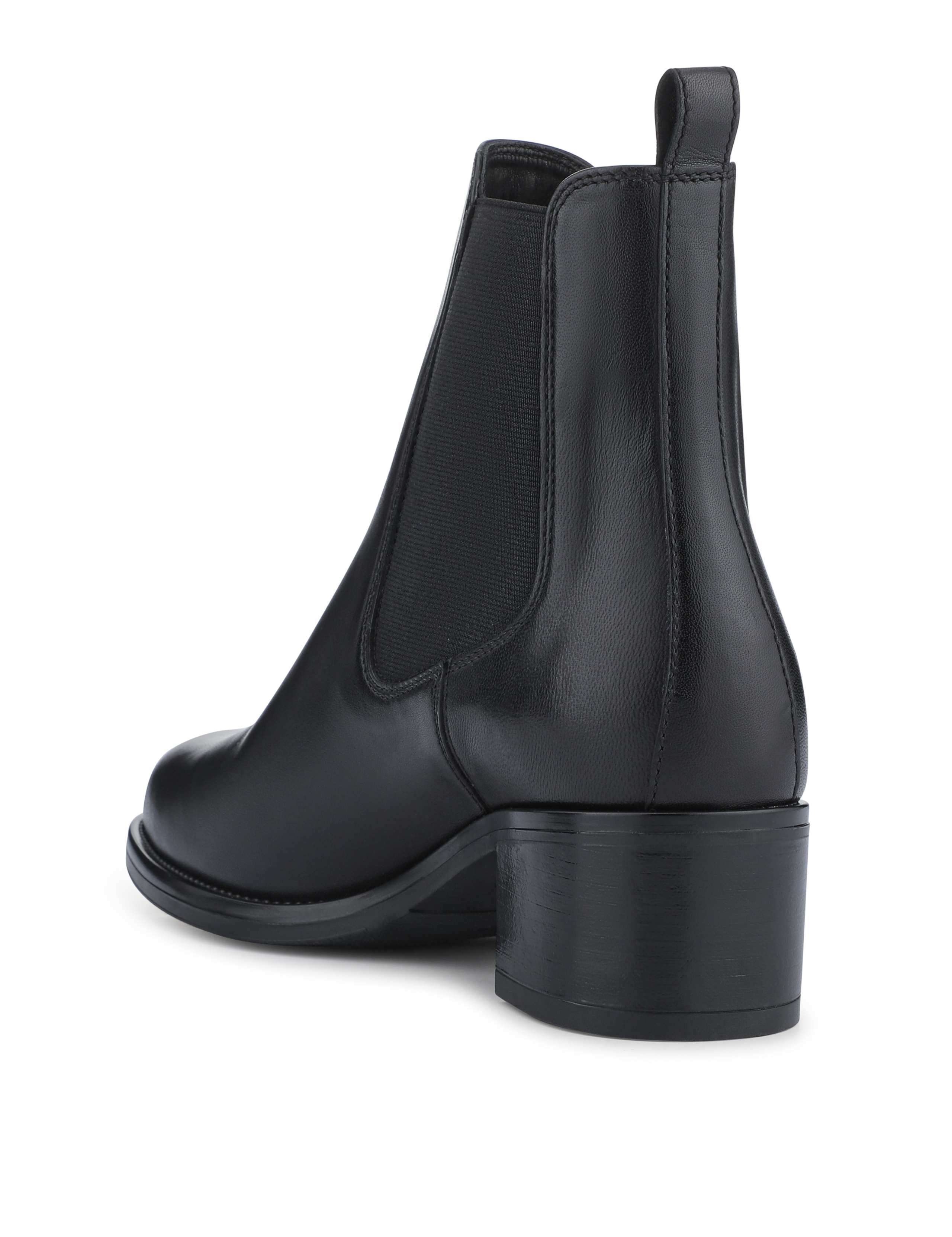 Leather Chelsea Block Heel Ankle Boots 3 of 6