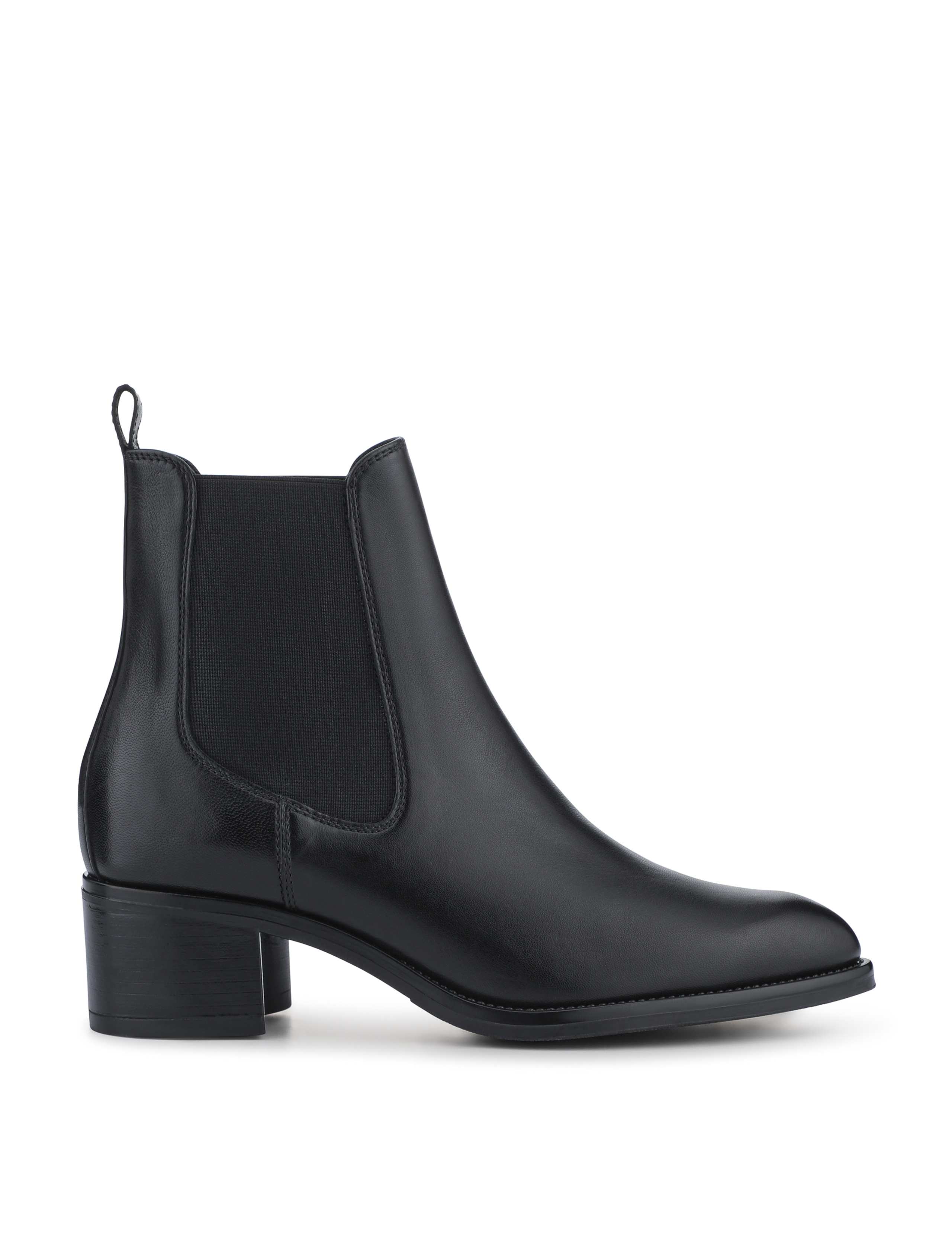 Leather Chelsea Block Heel Ankle Boots 6 of 6