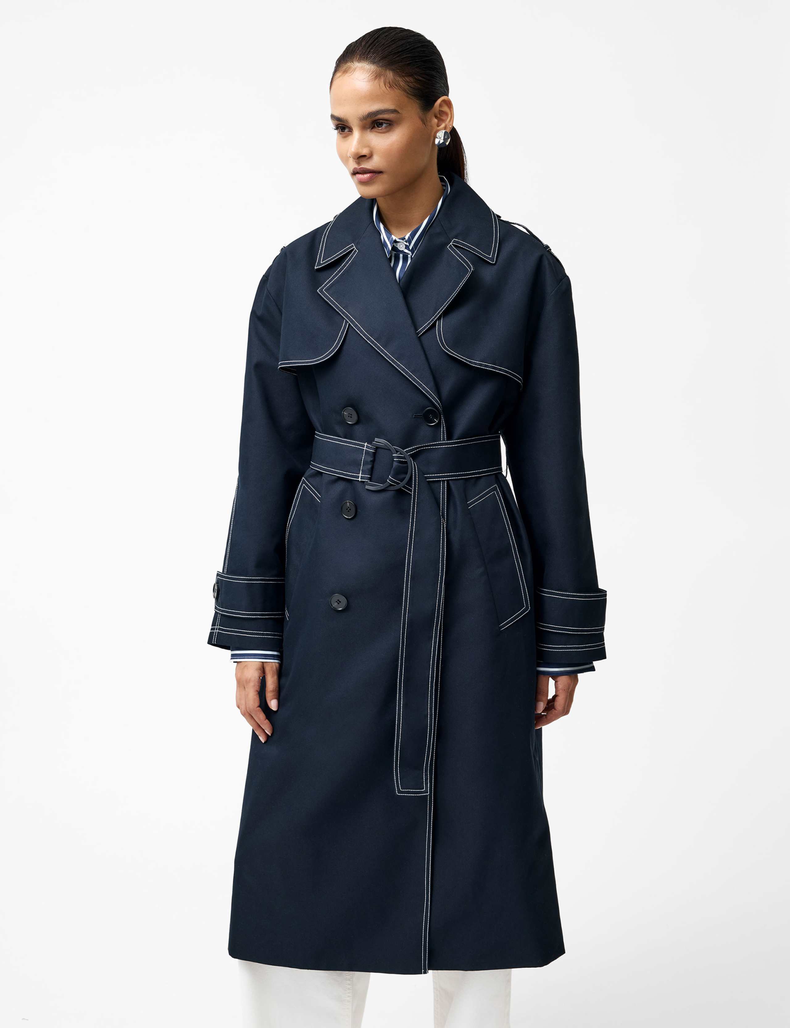 Cotton Rich Double Breasted Trench Coat 3 of 3