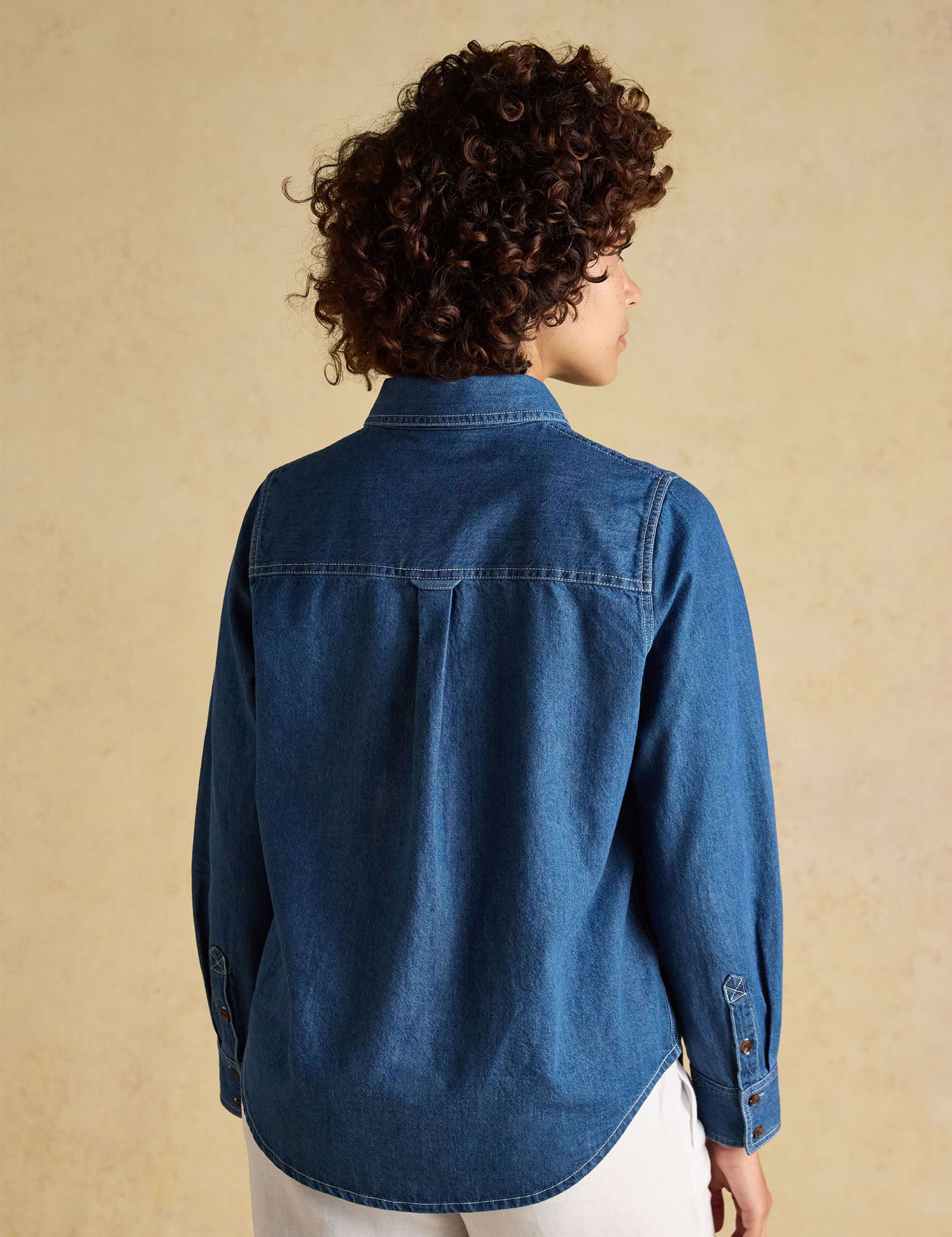 Denim Collared Button Through Relaxed Shirt 4 of 7