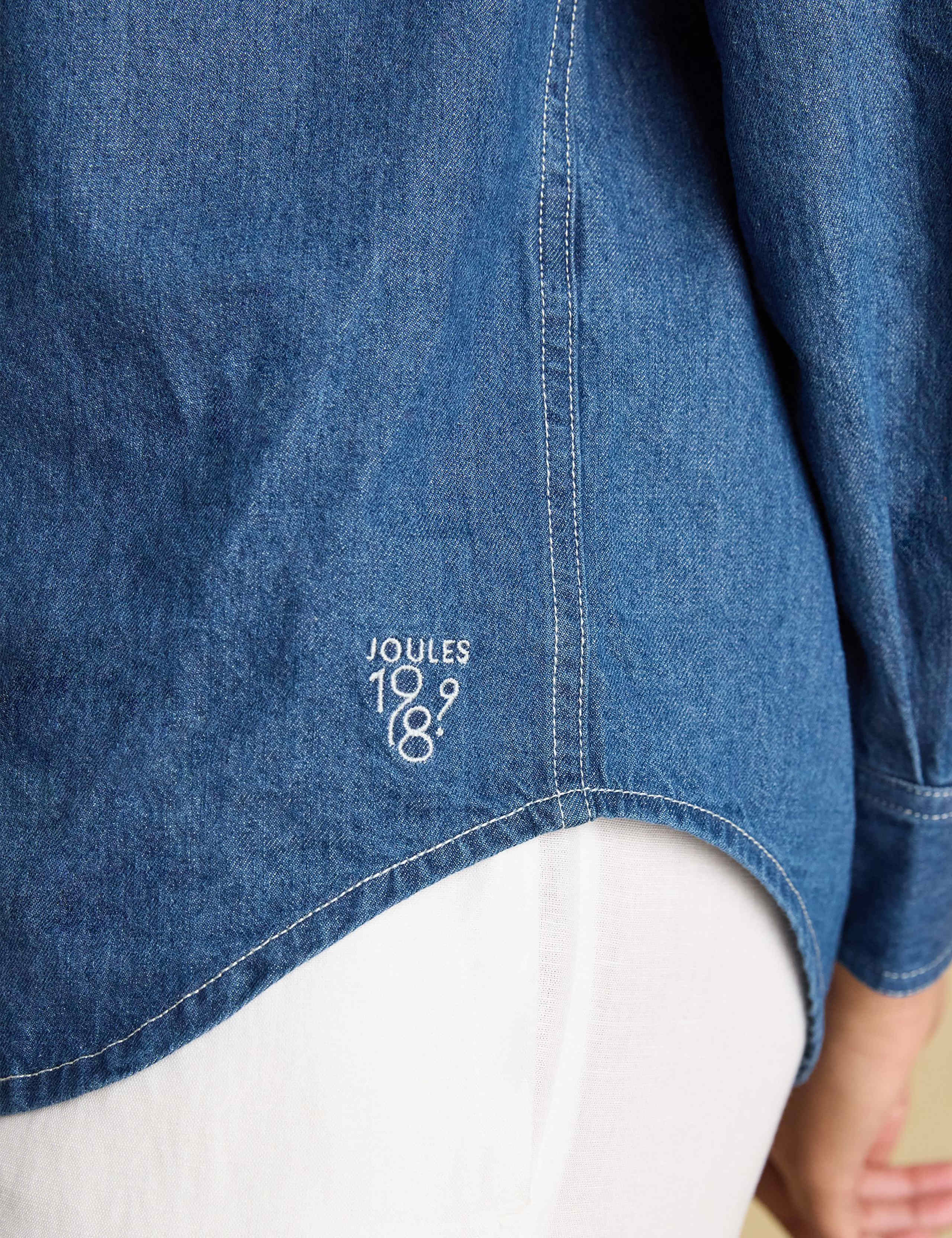 Denim Collared Button Through Relaxed Shirt 7 of 7