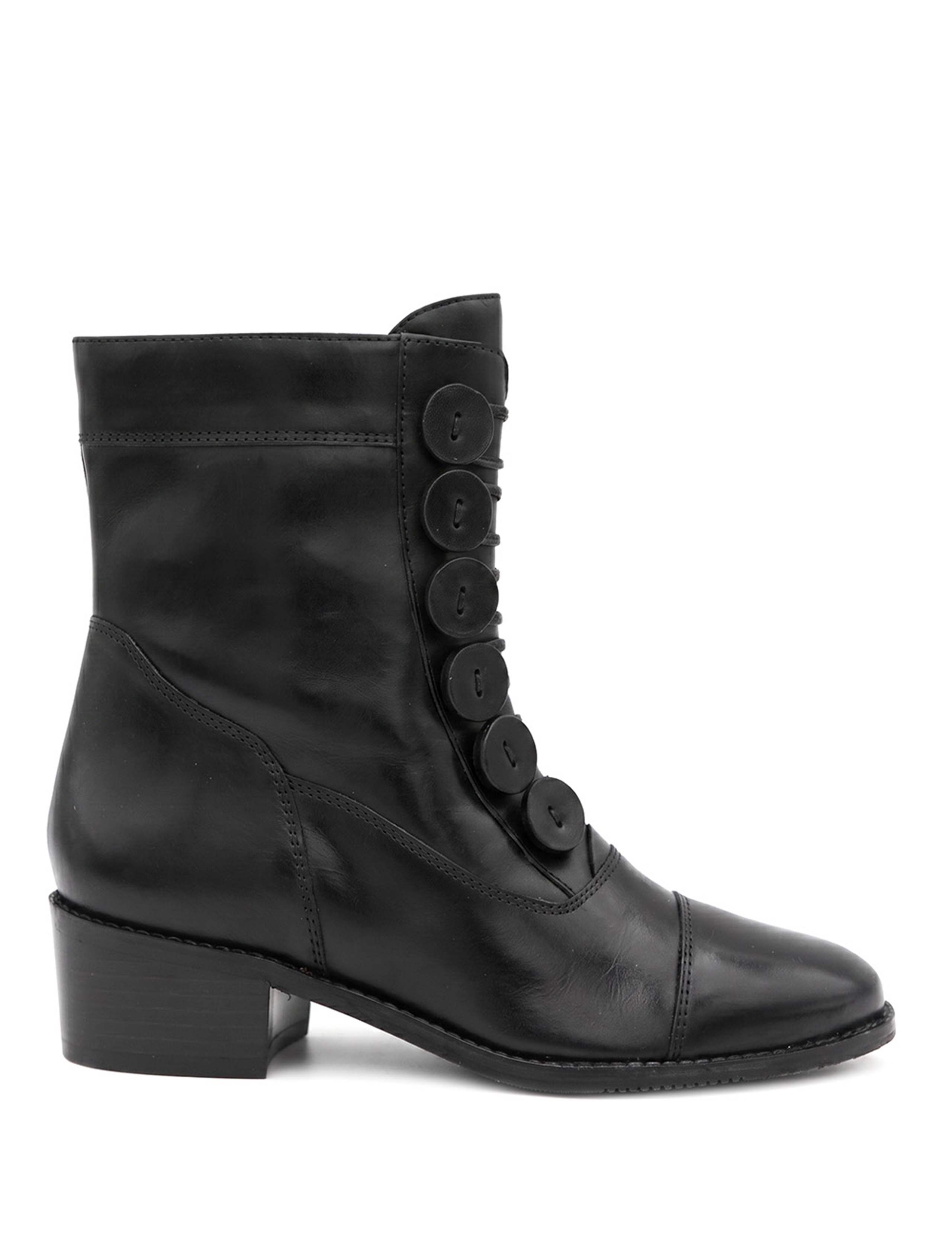 Leather Block Heel Ankle Boots 1 of 5