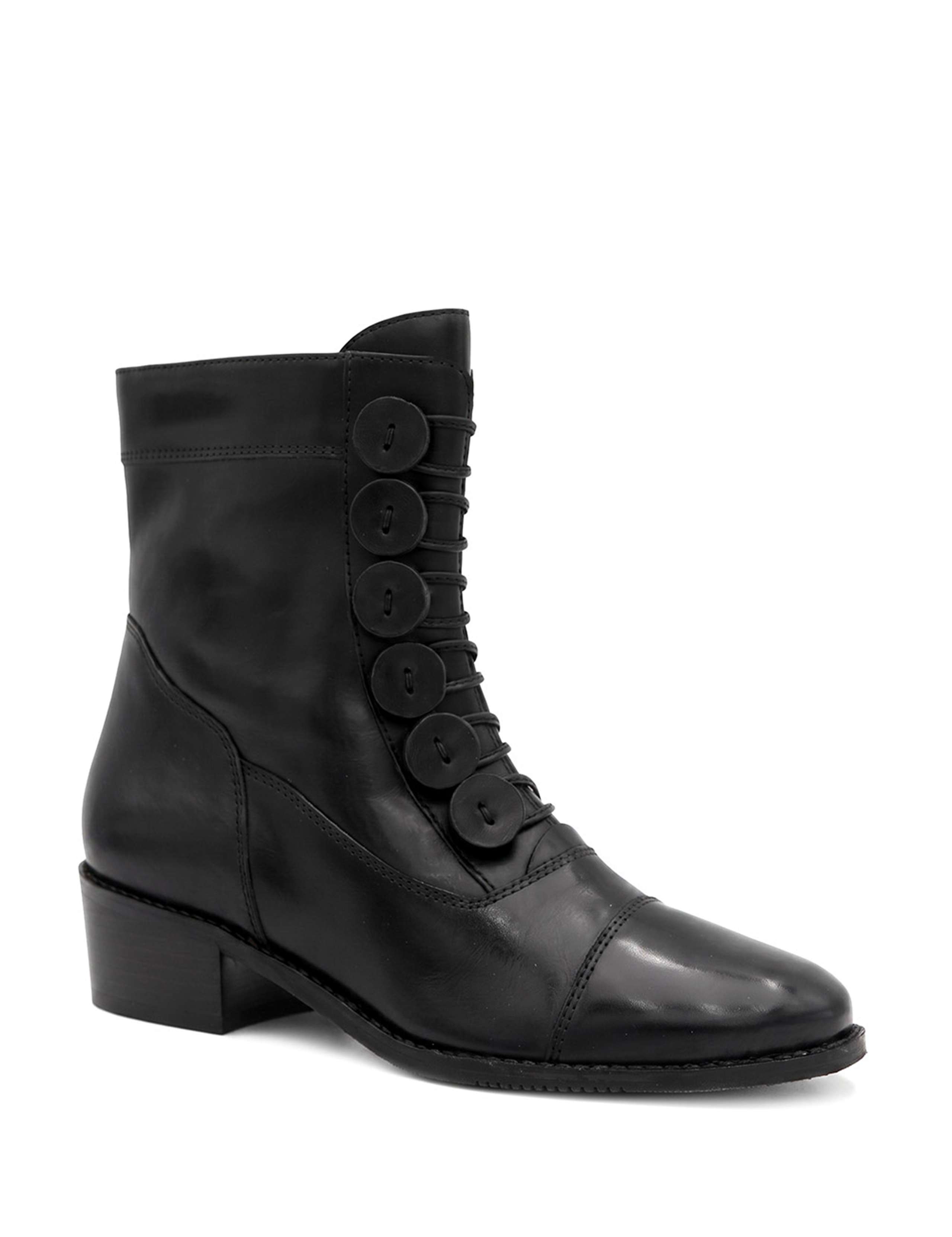 Leather Block Heel Ankle Boots 2 of 5