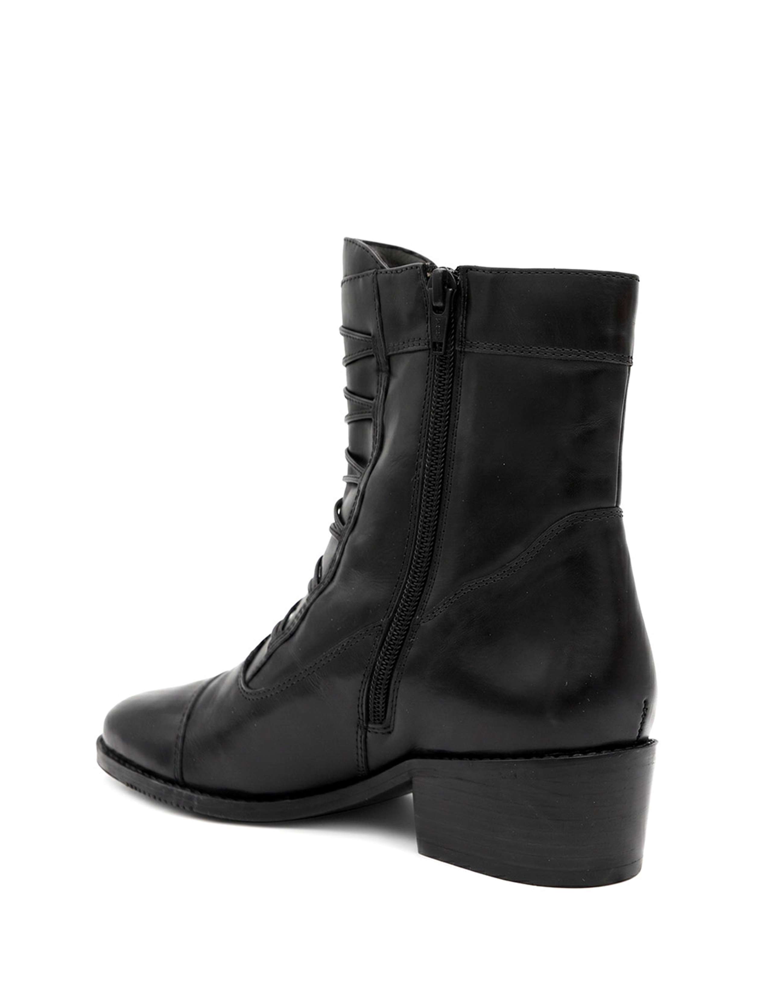 Leather Block Heel Ankle Boots 4 of 5