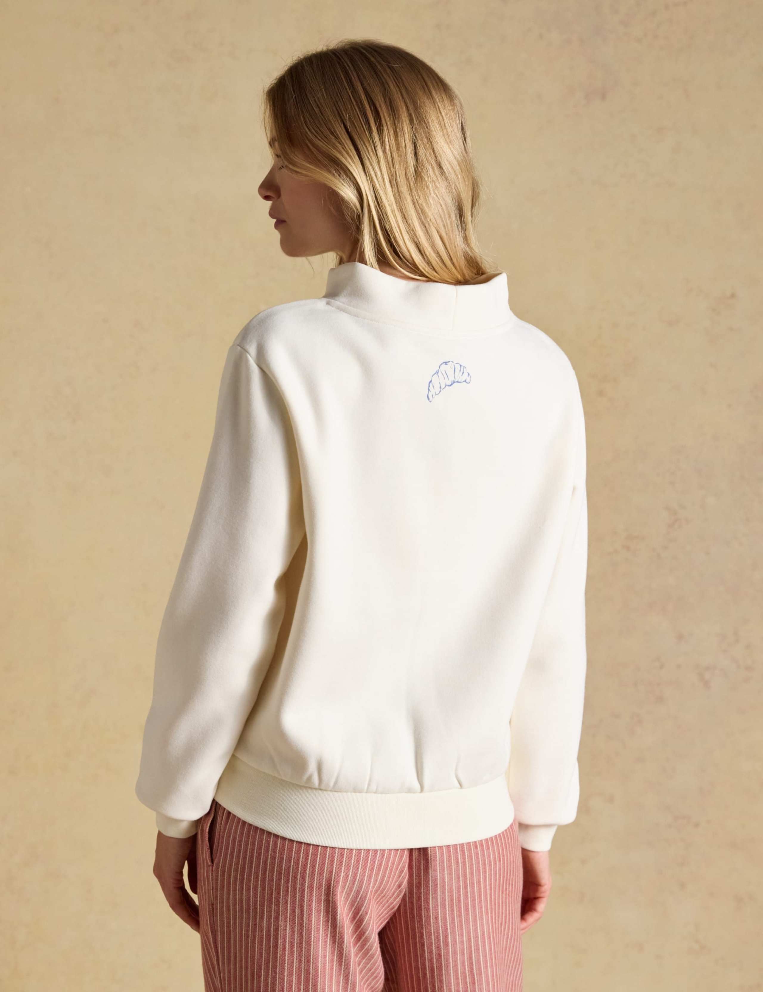 Cotton Wide Neck Printed Sweatshirt 2 of 7