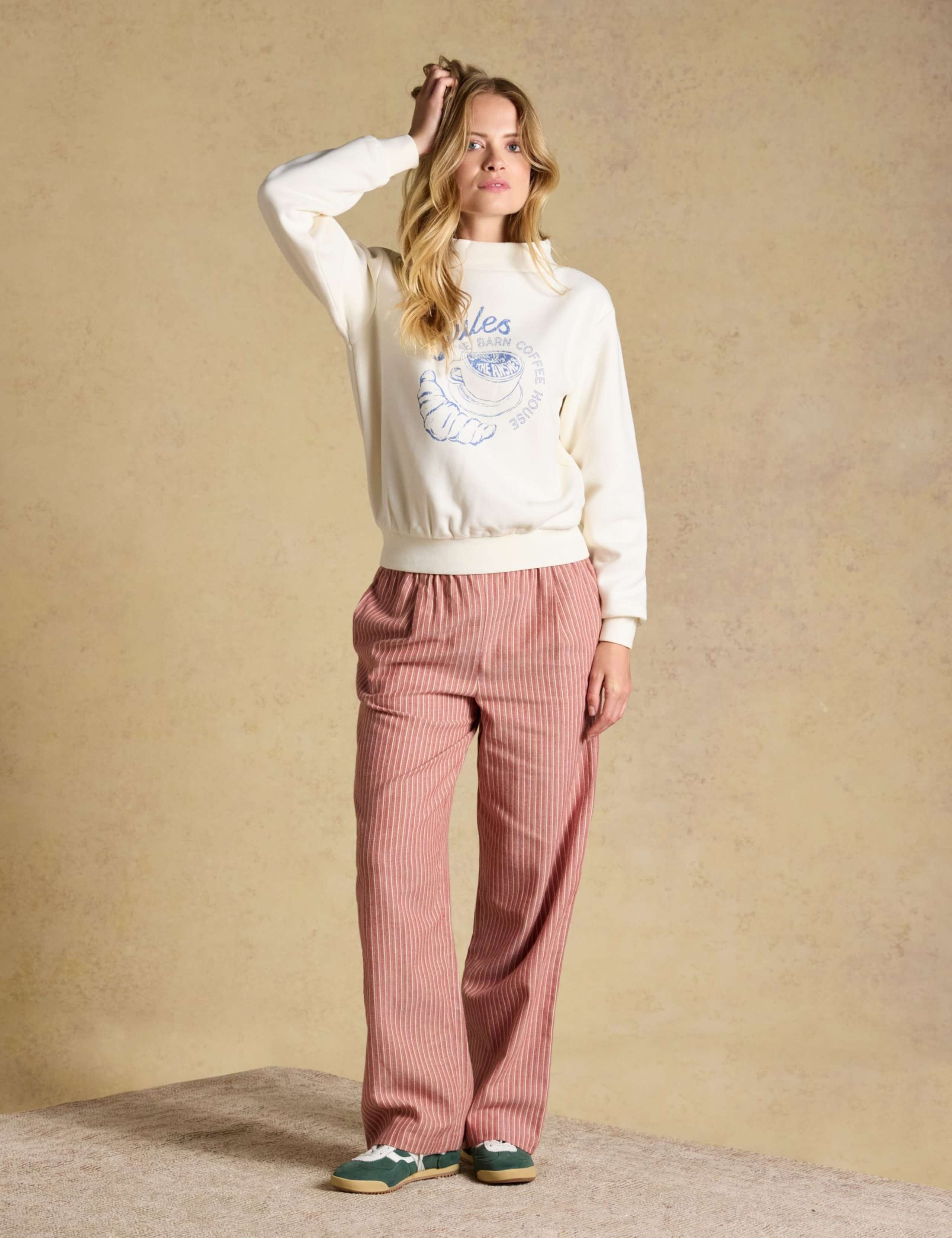 Cotton Wide Neck Printed Sweatshirt 6 of 7