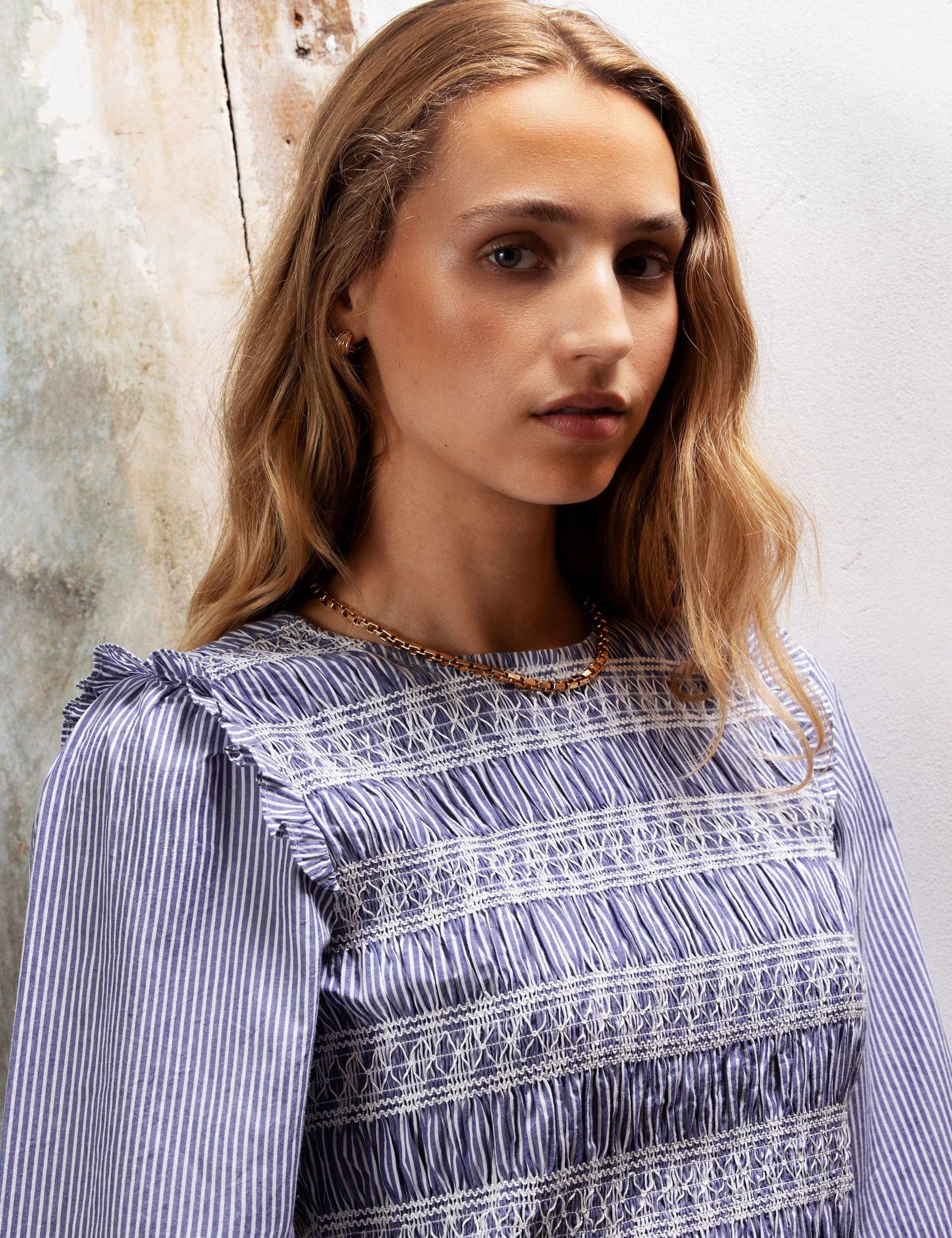 Pure Cotton Striped Round Neck Blouse 5 of 6