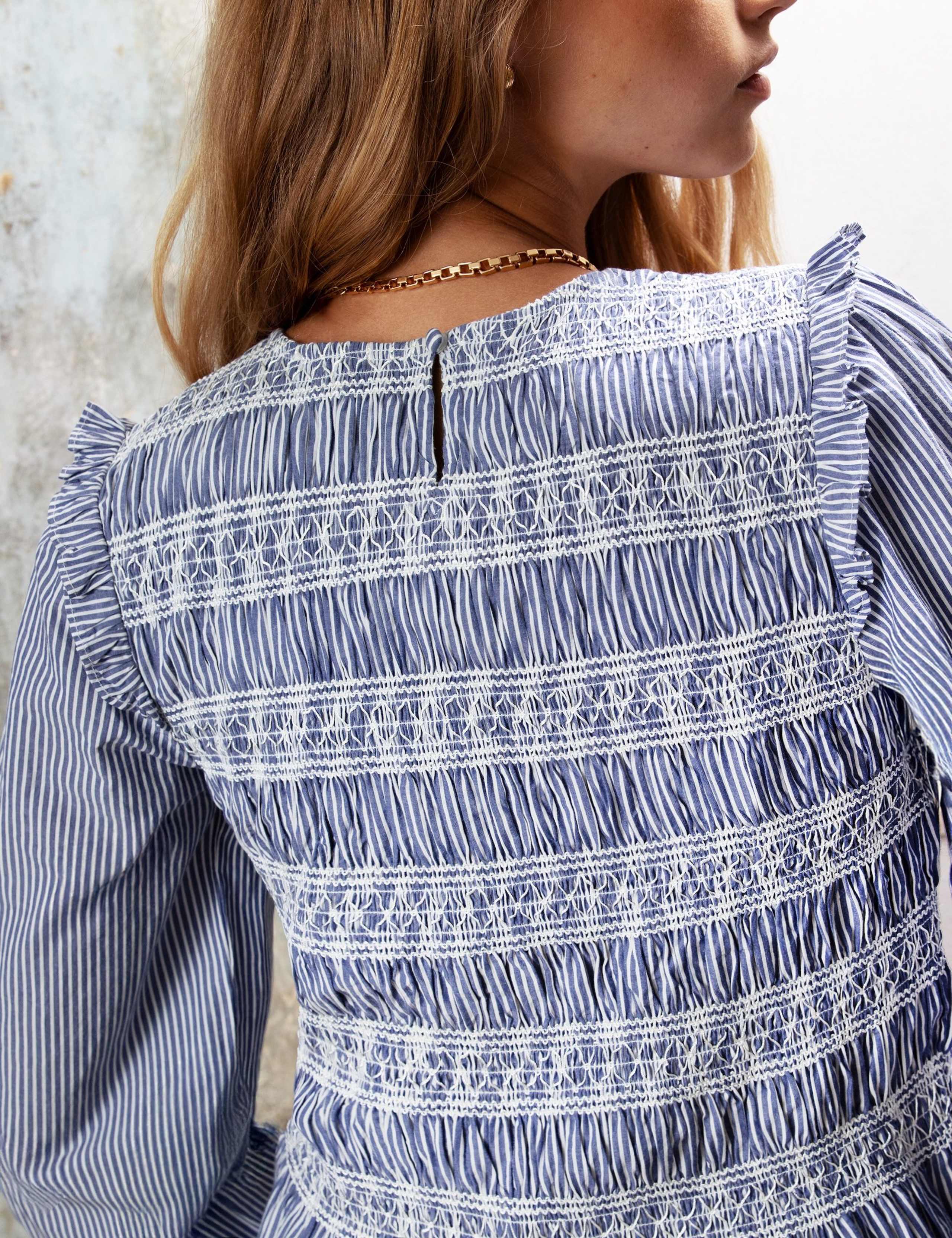 Pure Cotton Striped Round Neck Blouse 6 of 6