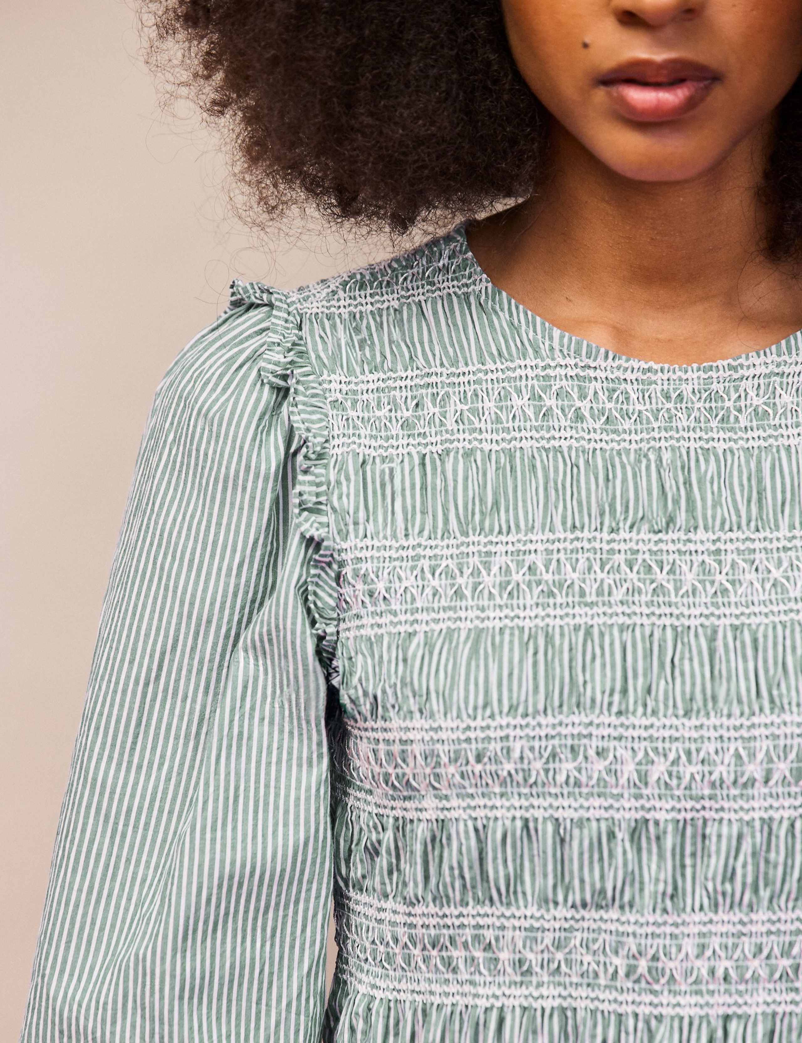 Pure Cotton Striped Round Neck Blouse 3 of 3