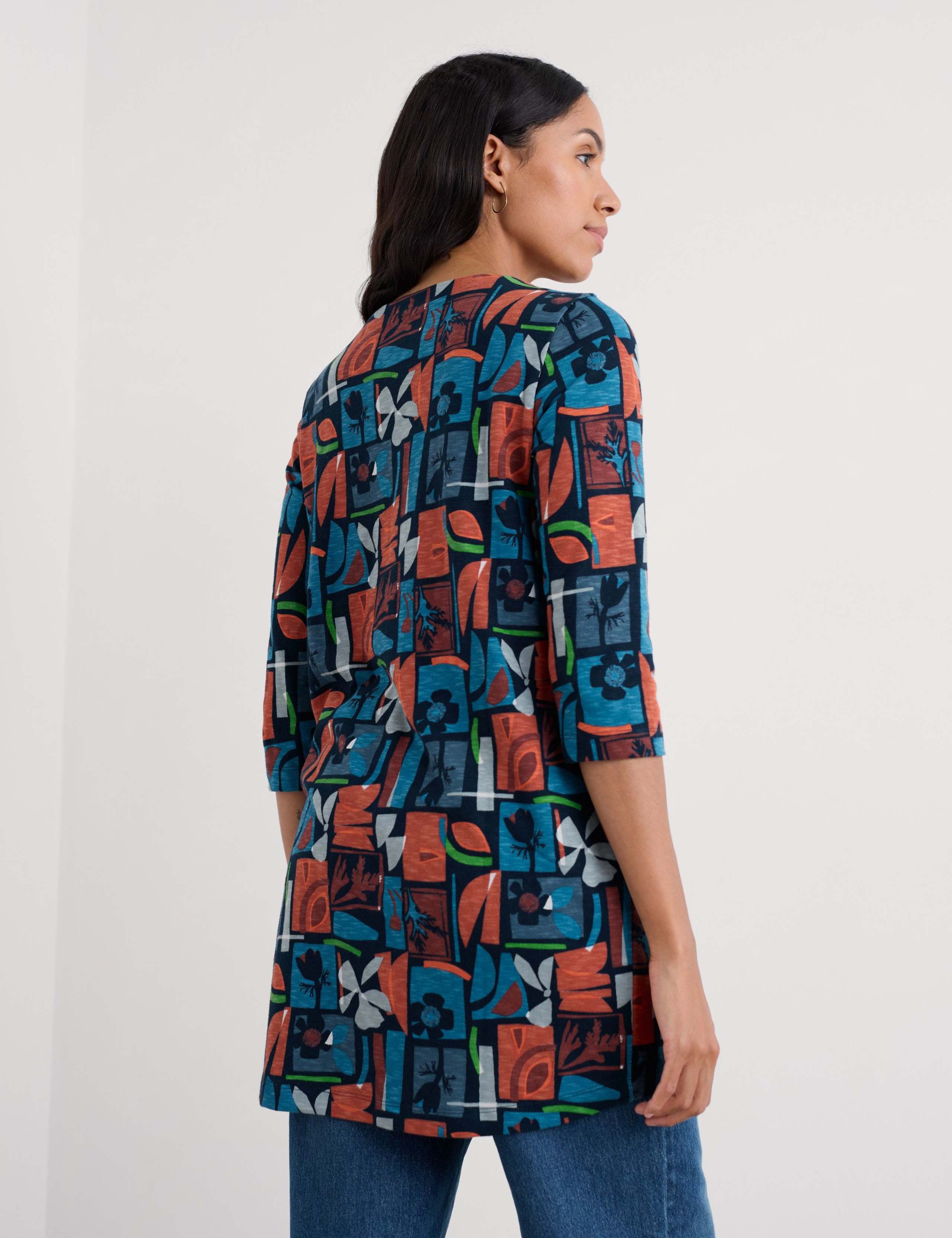 Pure Cotton Floral Relaxed Tunic 4 of 5