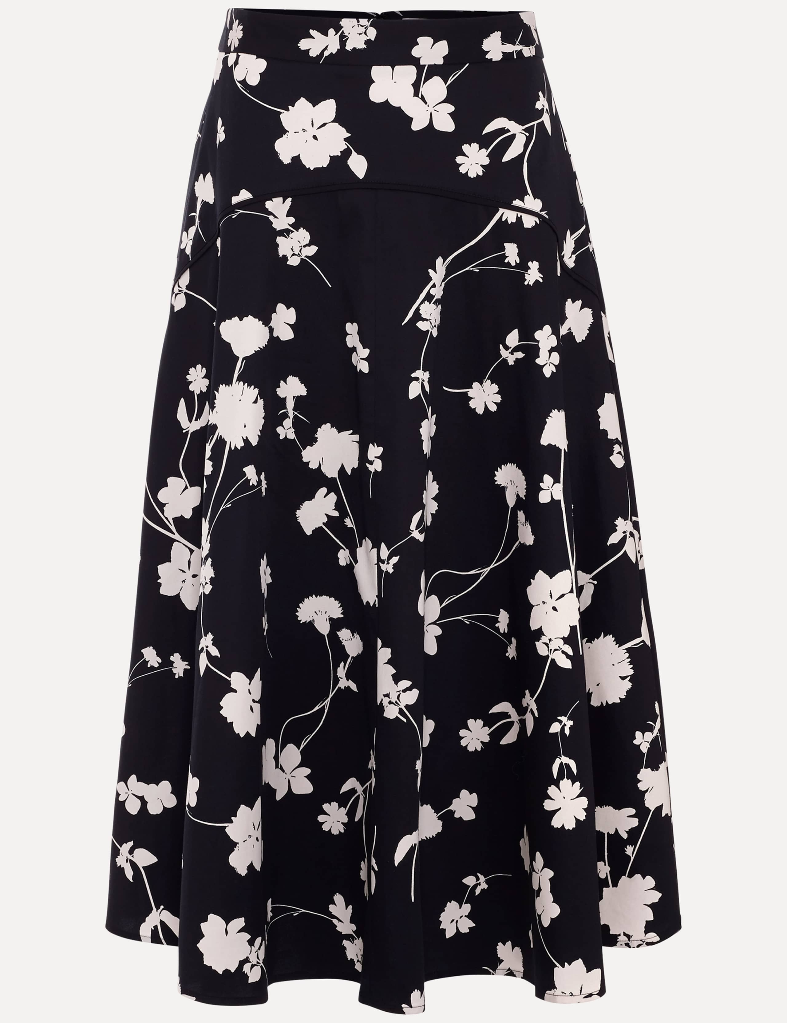 Mavis Cotton Rich Floral Midi A-Line Skirt 2 of 7