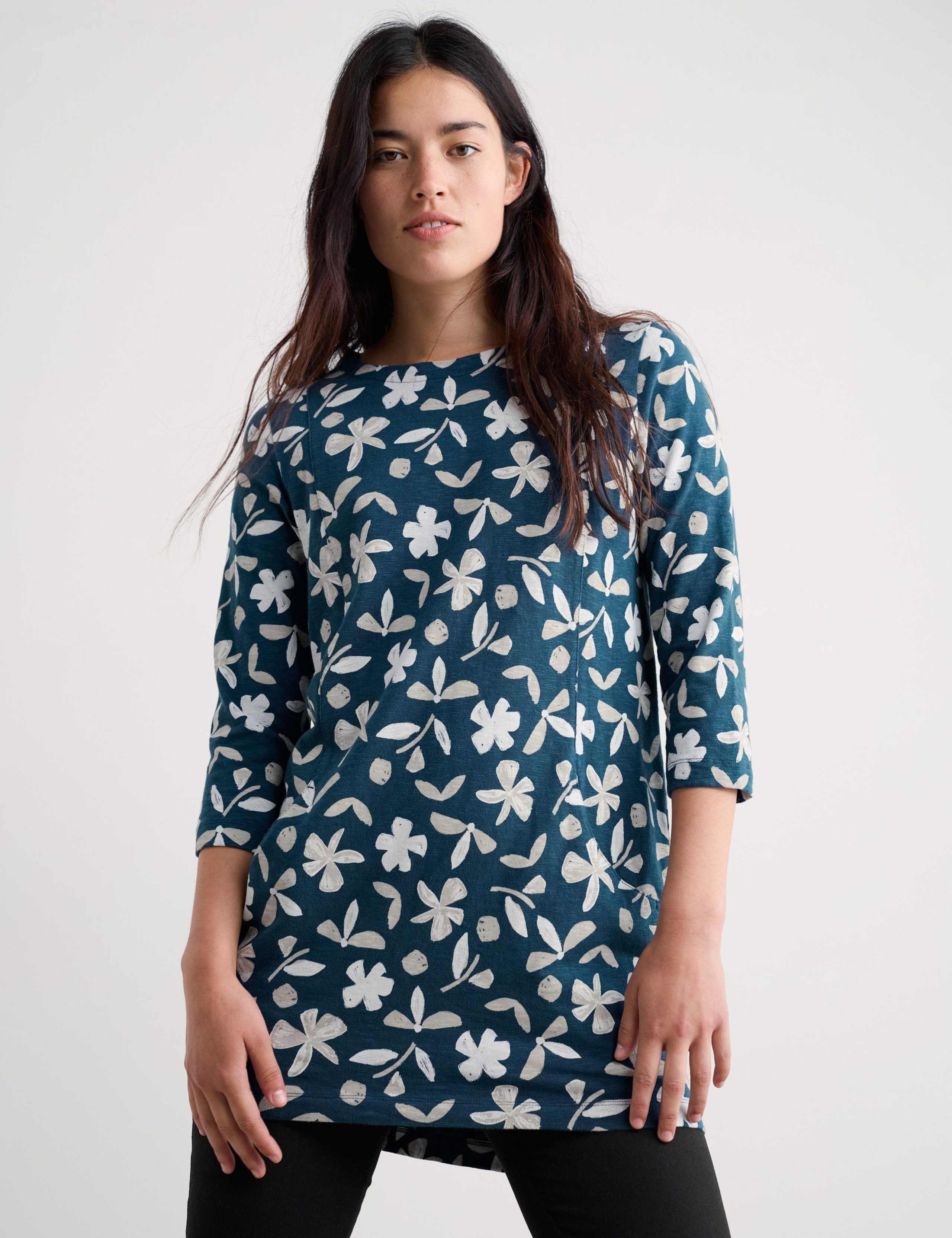 Pure Cotton Floral Relaxed Tunic 3 of 5