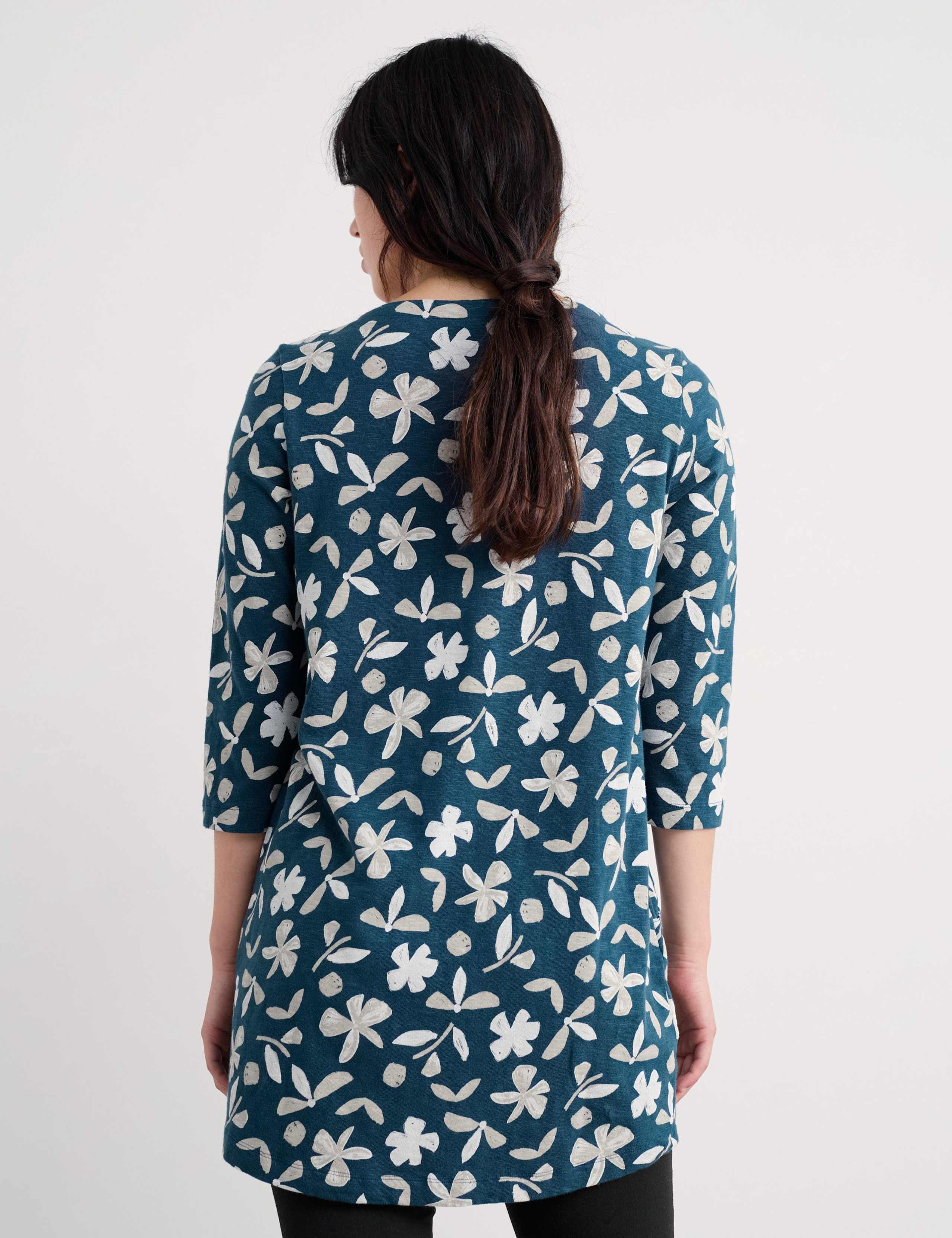 Pure Cotton Floral Relaxed Tunic 4 of 5