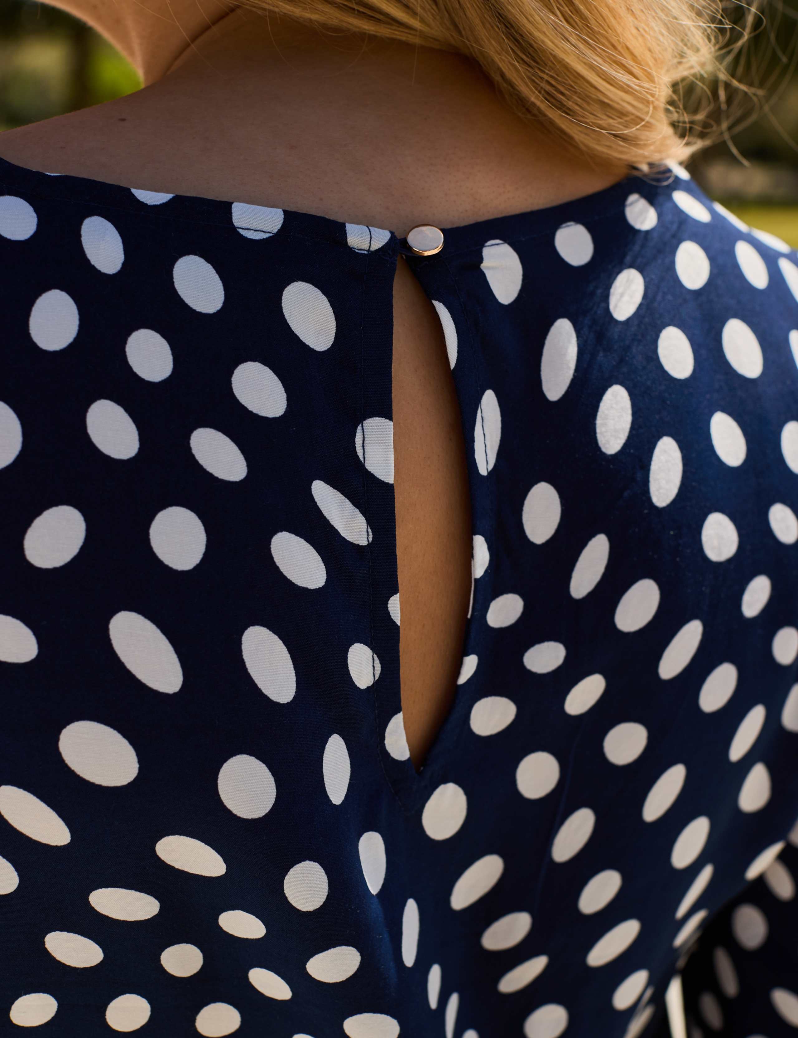 Polka Dot Shirred Hem Top 6 of 6