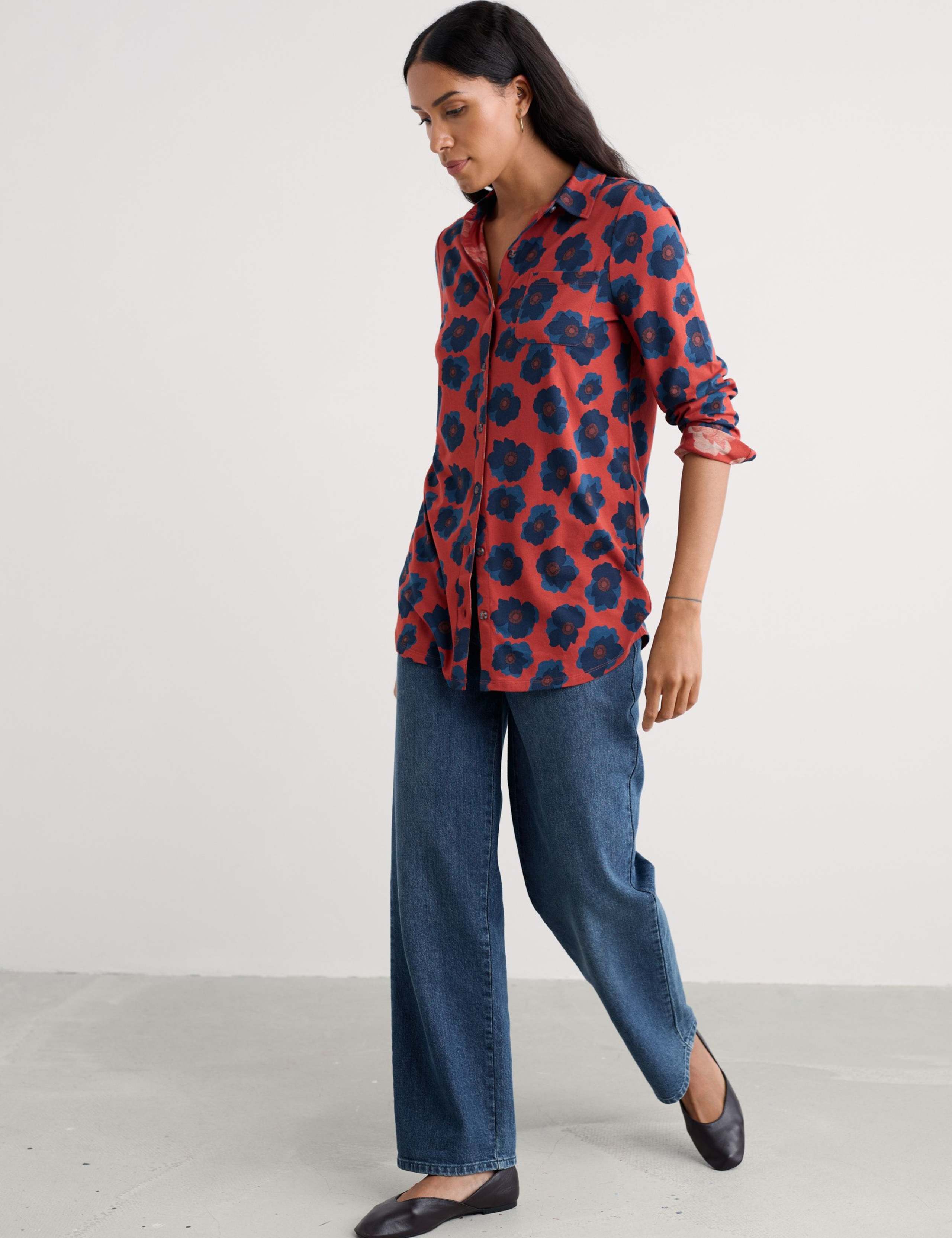 Cotton Rich Jersey Floral Tunic 1 of 5