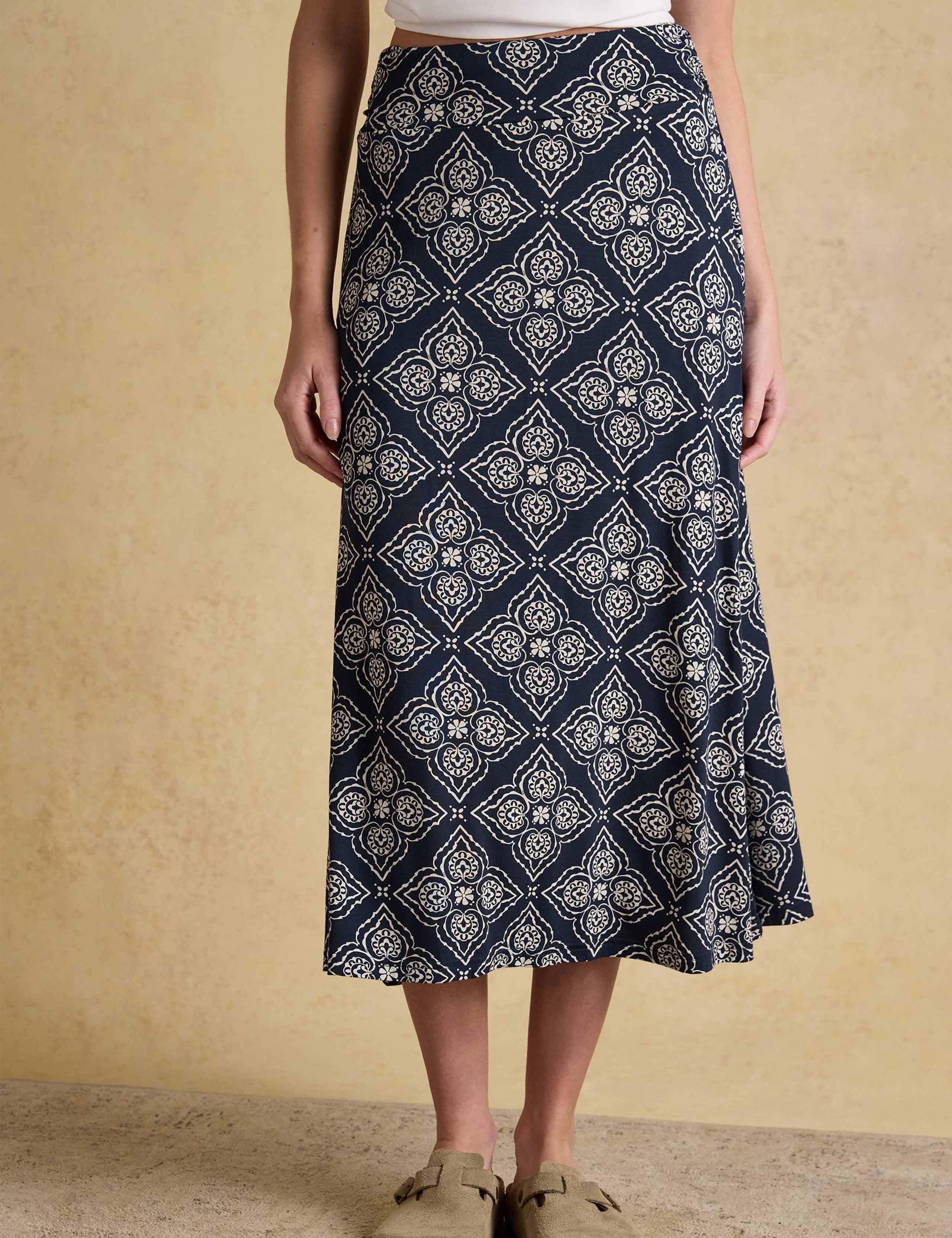 Jersey Printed Midi Slip Skirt 3 of 6