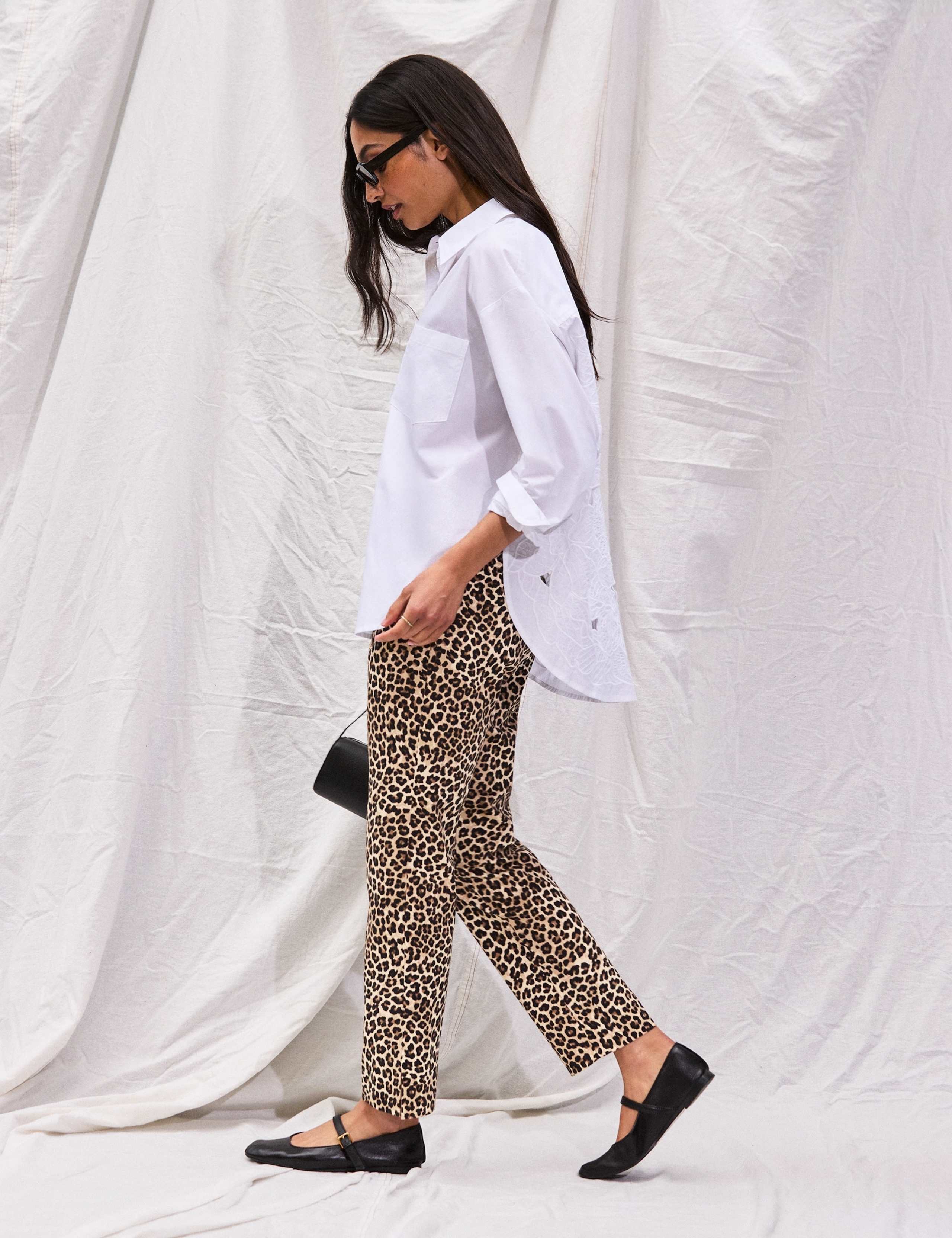 Cotton Rich Animal Print Slim Fit Trousers 3 of 6