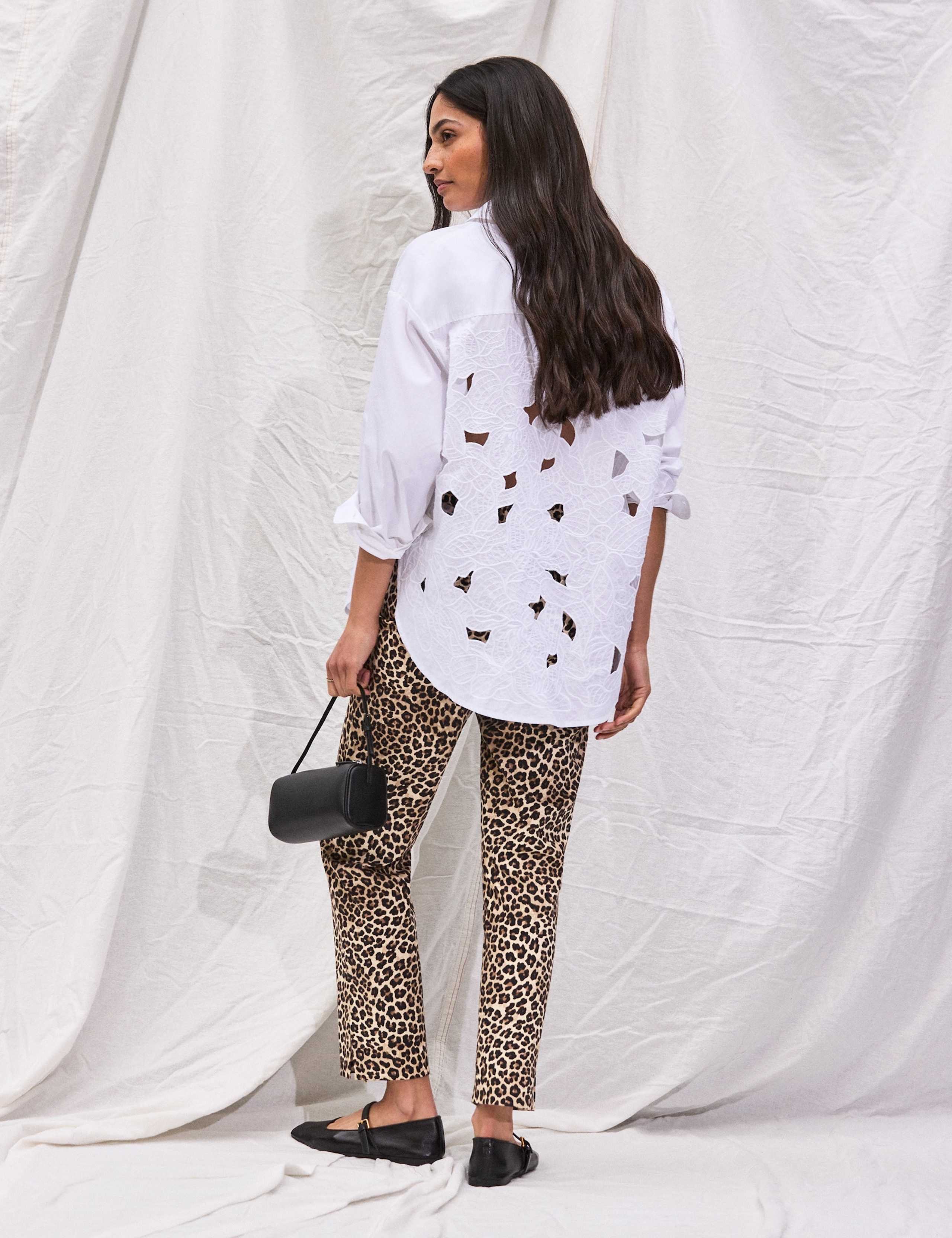 Cotton Rich Animal Print Slim Fit Trousers 4 of 6