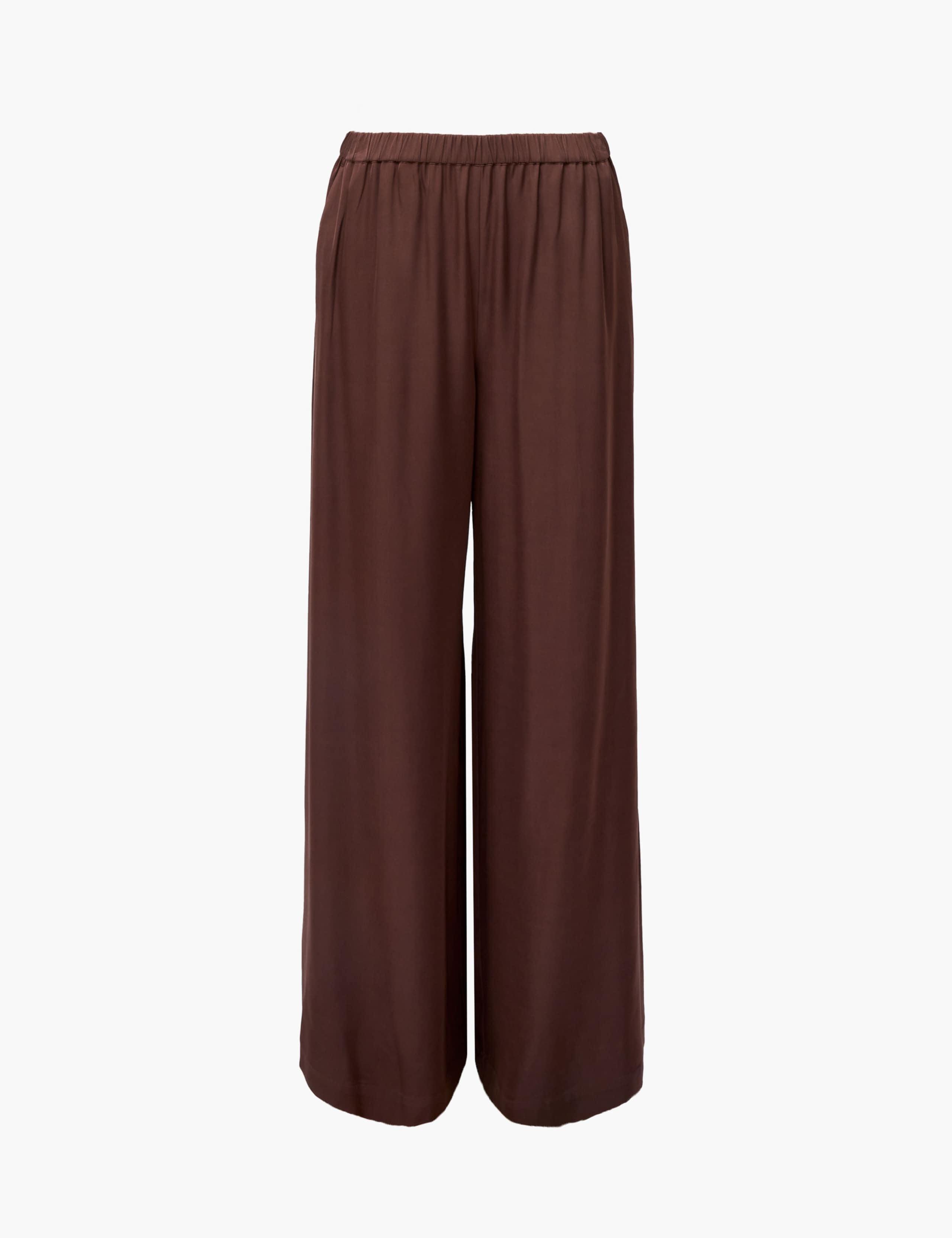 Satin Elasticated Waist Wide Leg Trousers 2 of 3