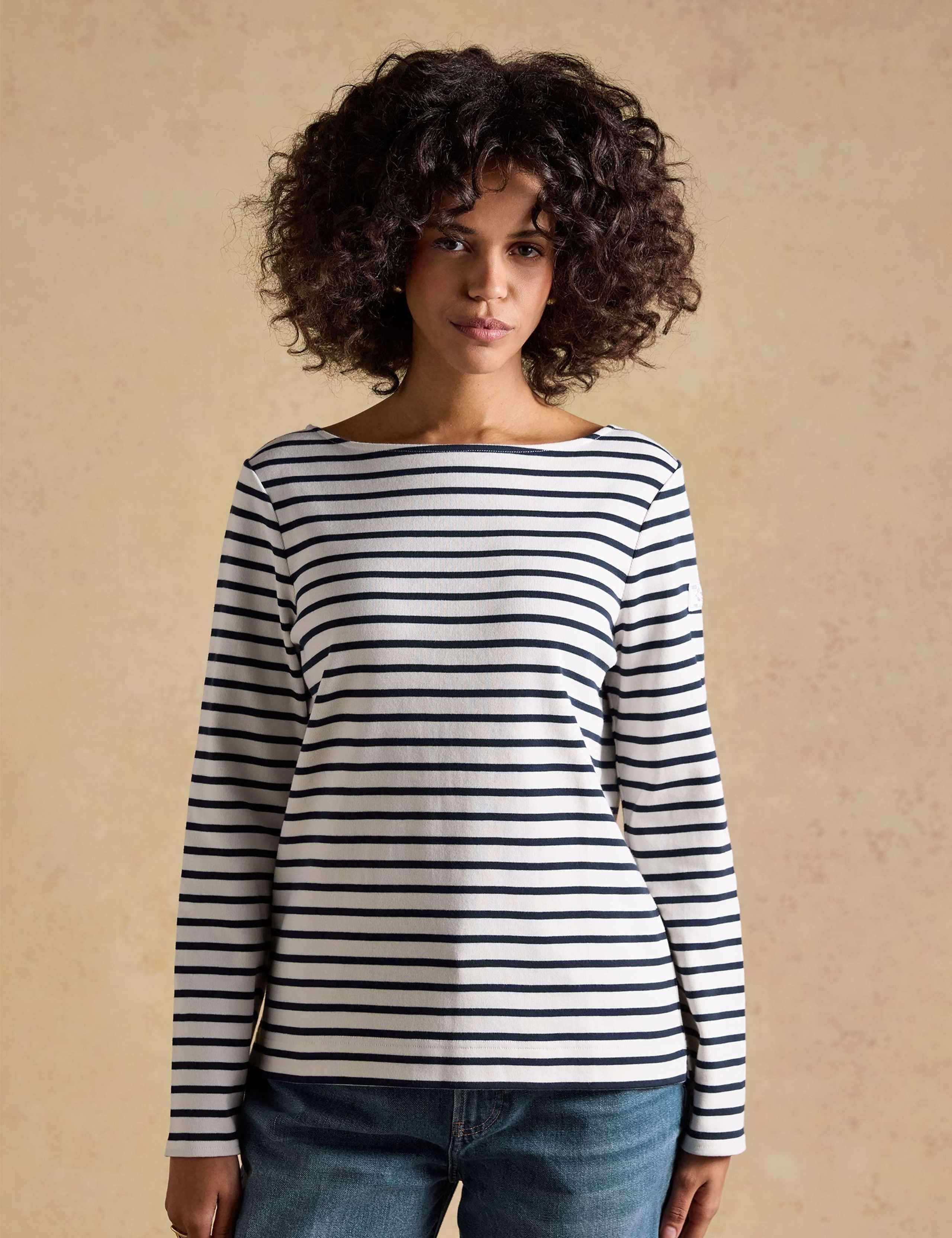 2 Pack Pure Cotton Striped Slash Neck Tops 3 of 7
