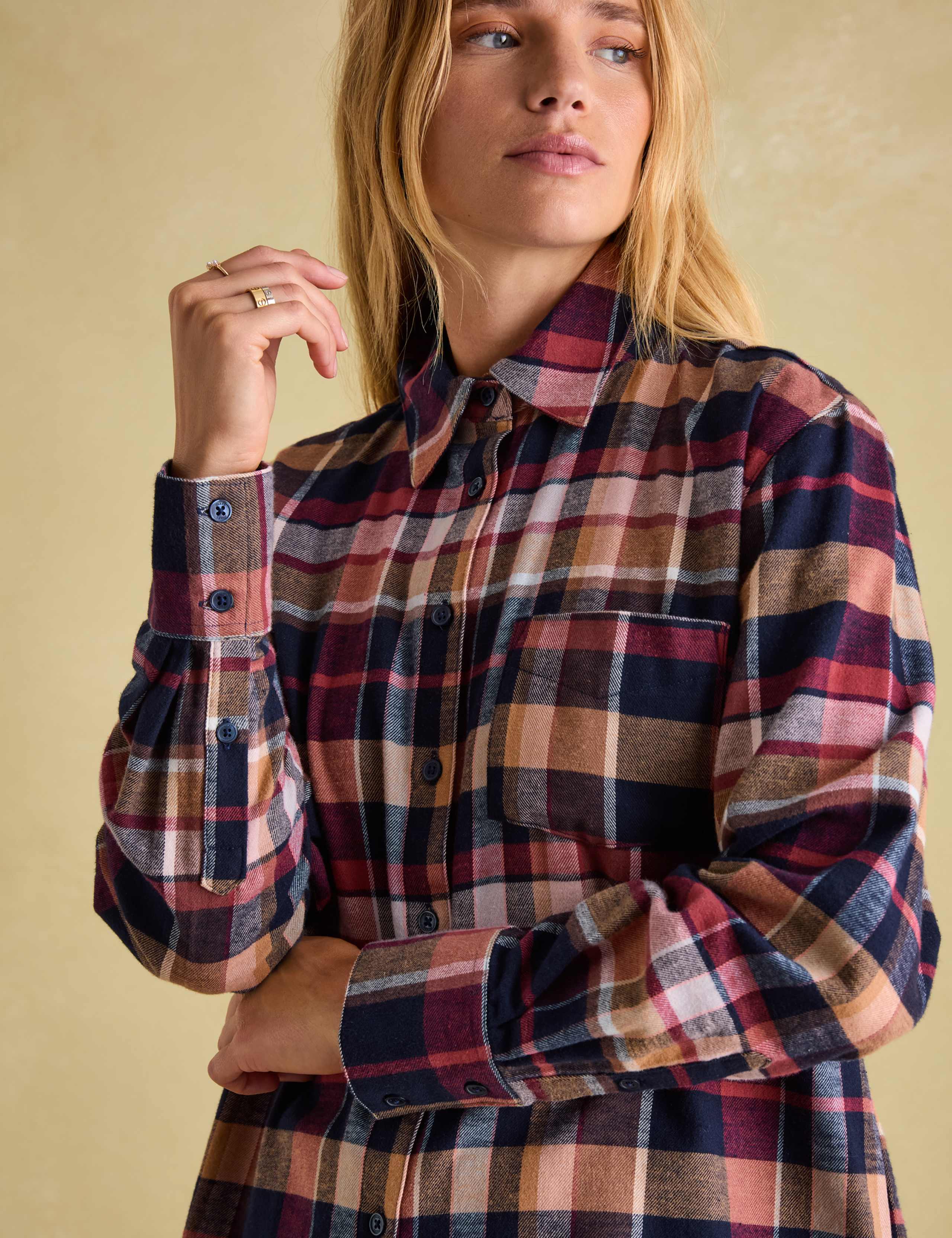 Brushed Pure Cotton Checked Shirt 2 of 6