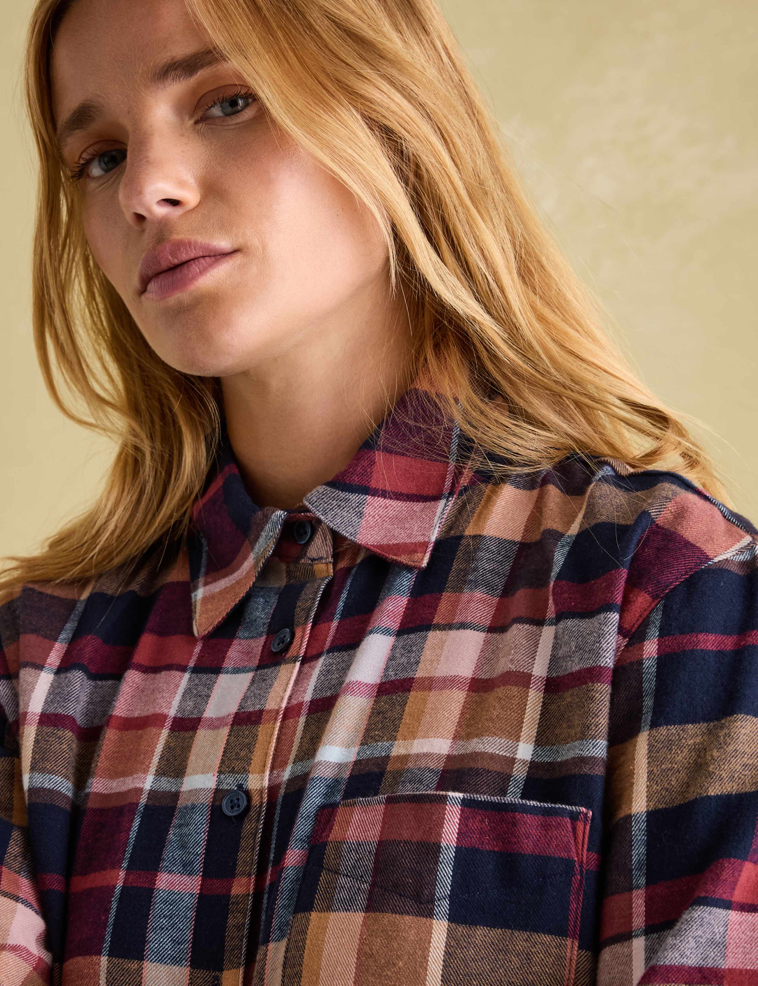 Brushed Pure Cotton Checked Shirt 4 of 6