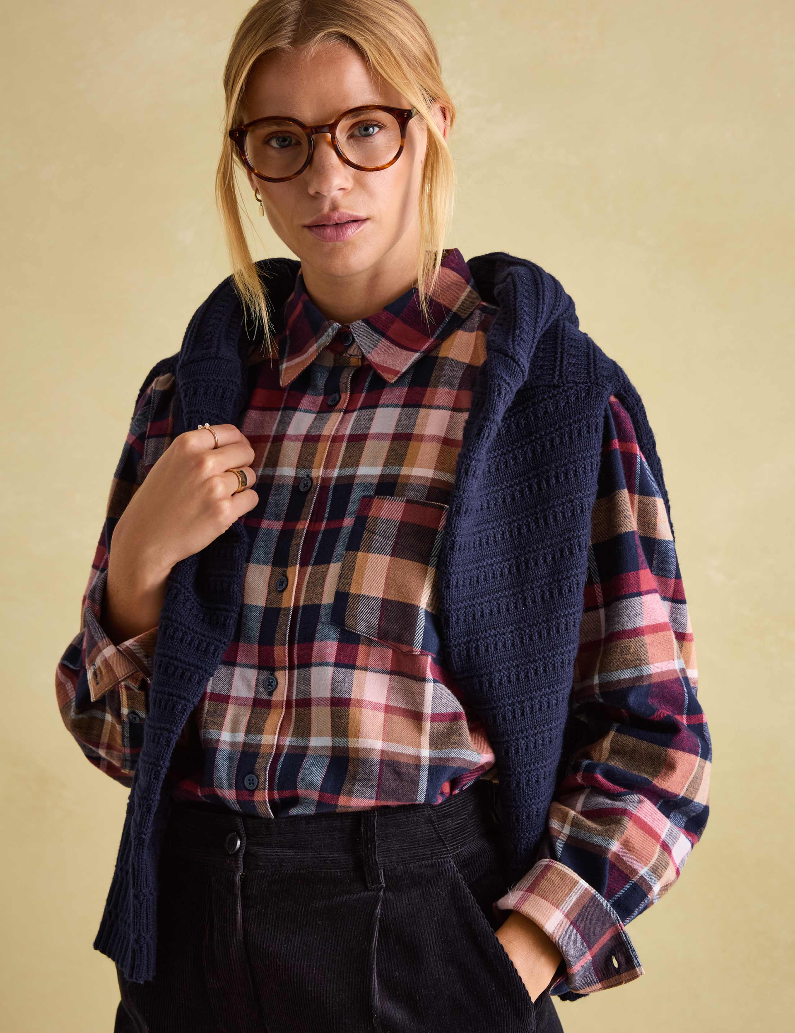 Brushed Pure Cotton Checked Shirt 5 of 6