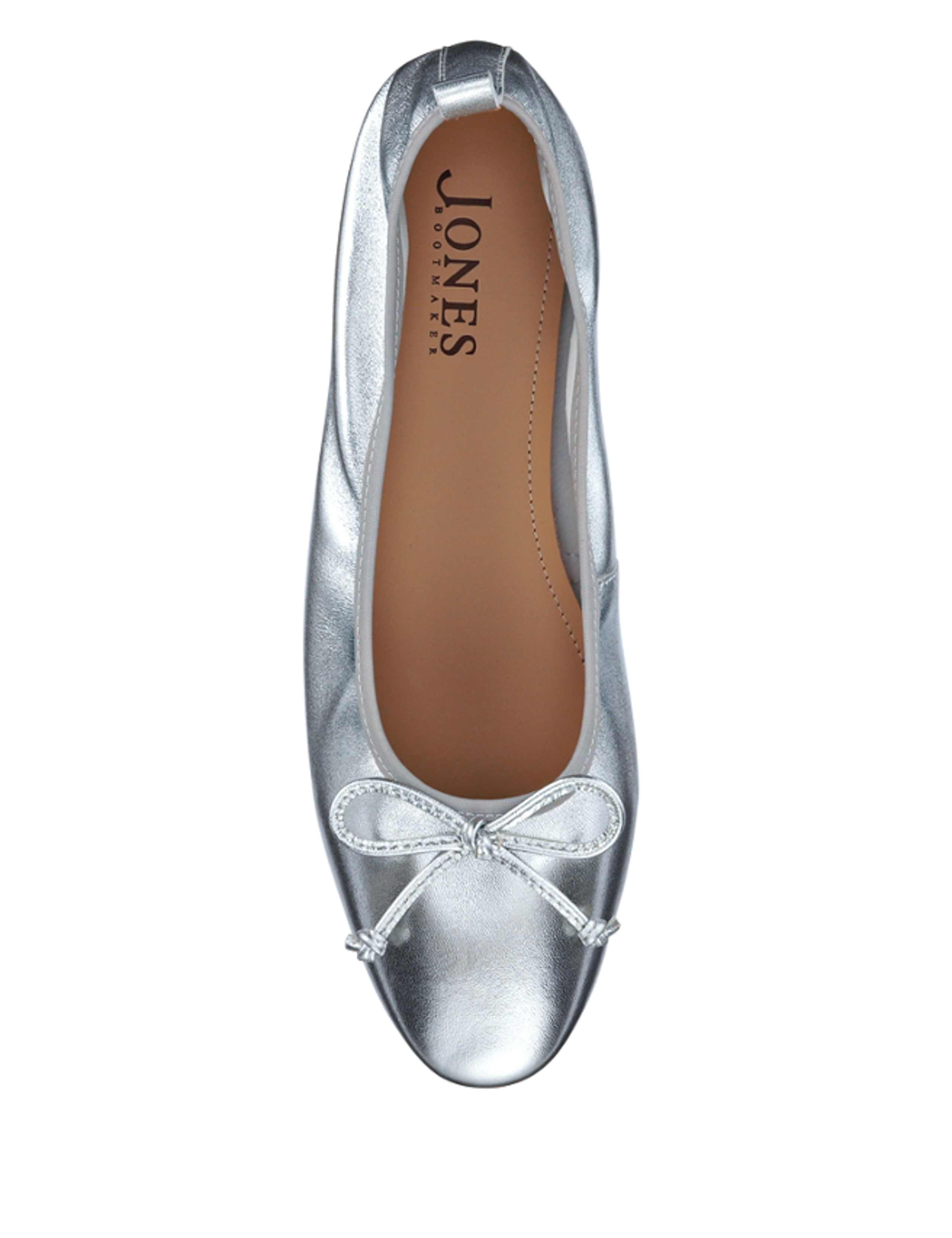 Leather Metallic Flat Ballet Pumps 4 of 7