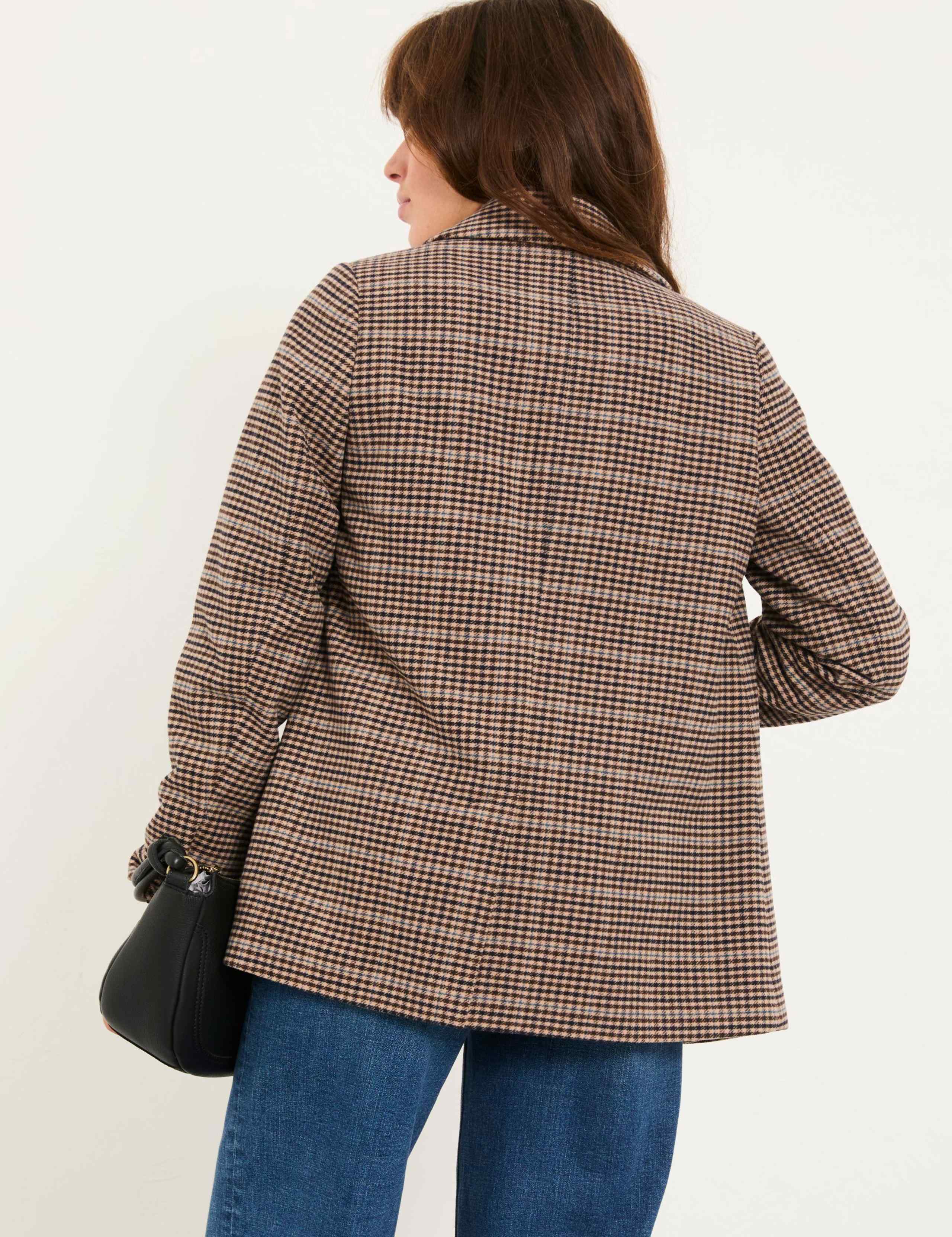 Wool Blend Checked Single Breasted Blazer 4 of 6