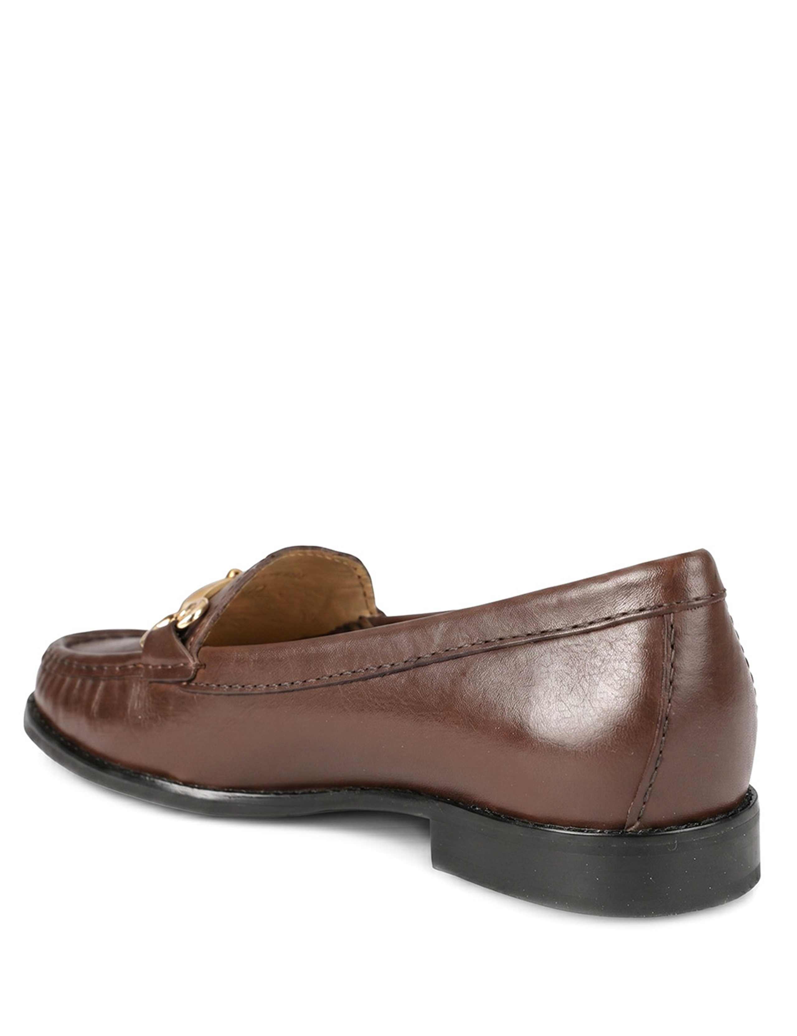 Leather Hardware Slip On Heeled Loafers 4 of 6