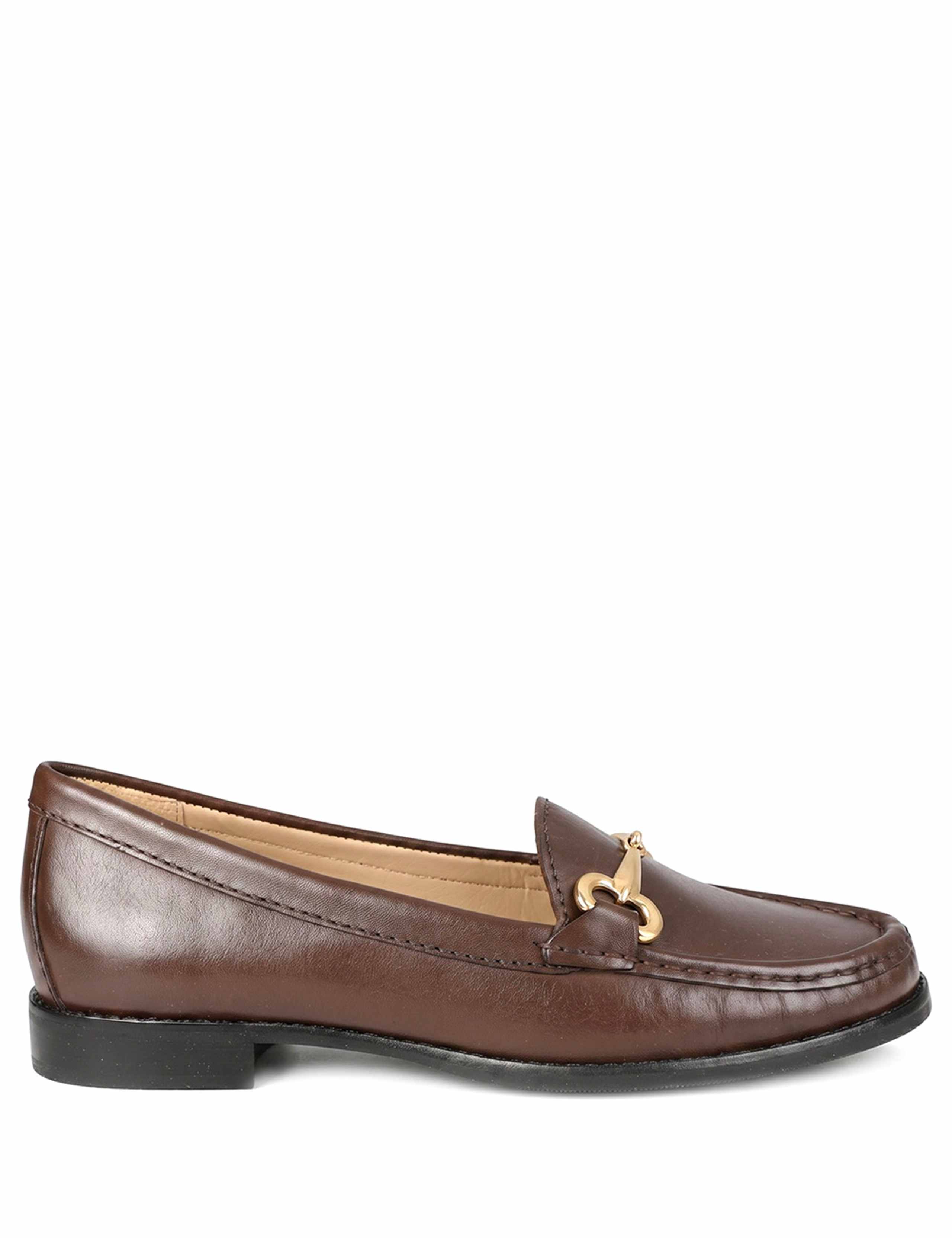 Leather Hardware Slip On Heeled Loafers 5 of 6