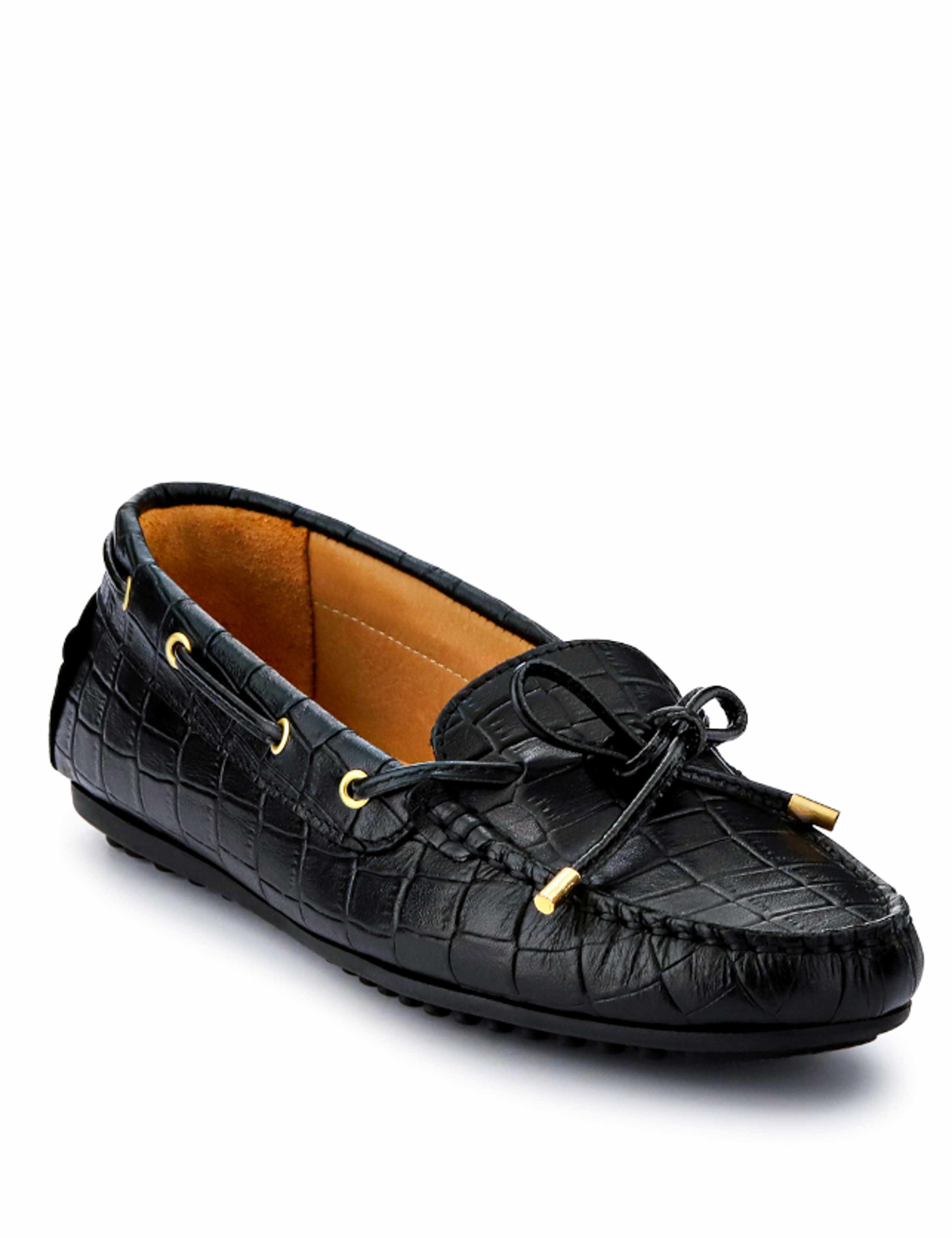 Leather Croc Effect Boat Shoes 4 of 7