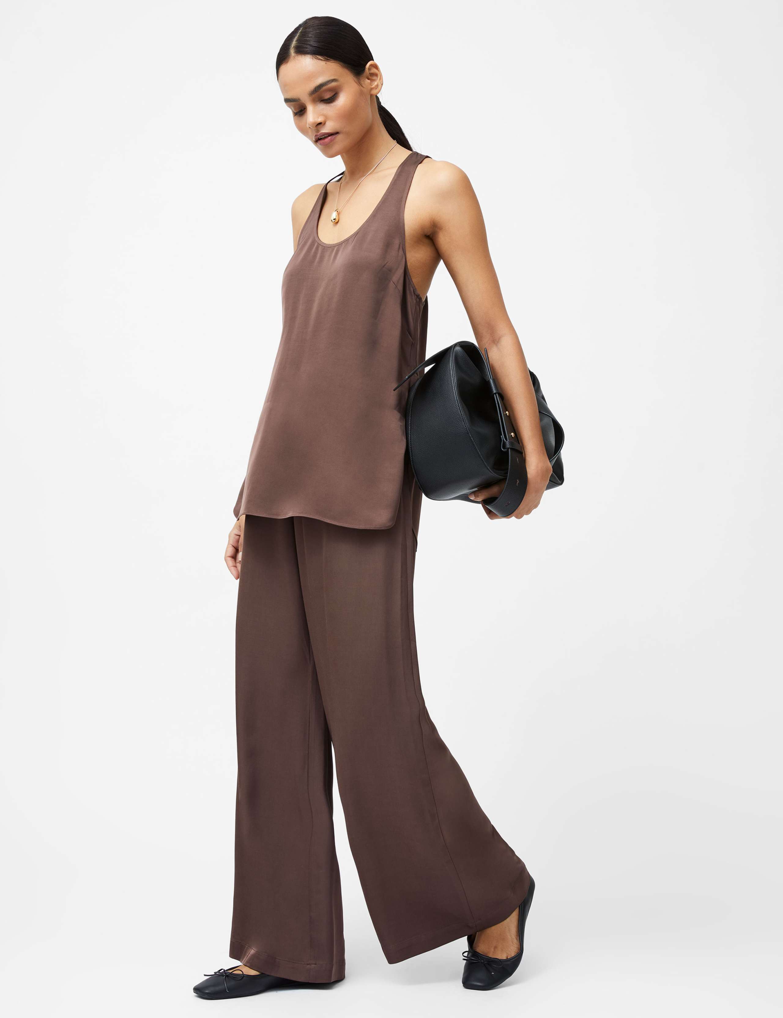 Satin Scoop Neck Longline Vest Top 1 of 3