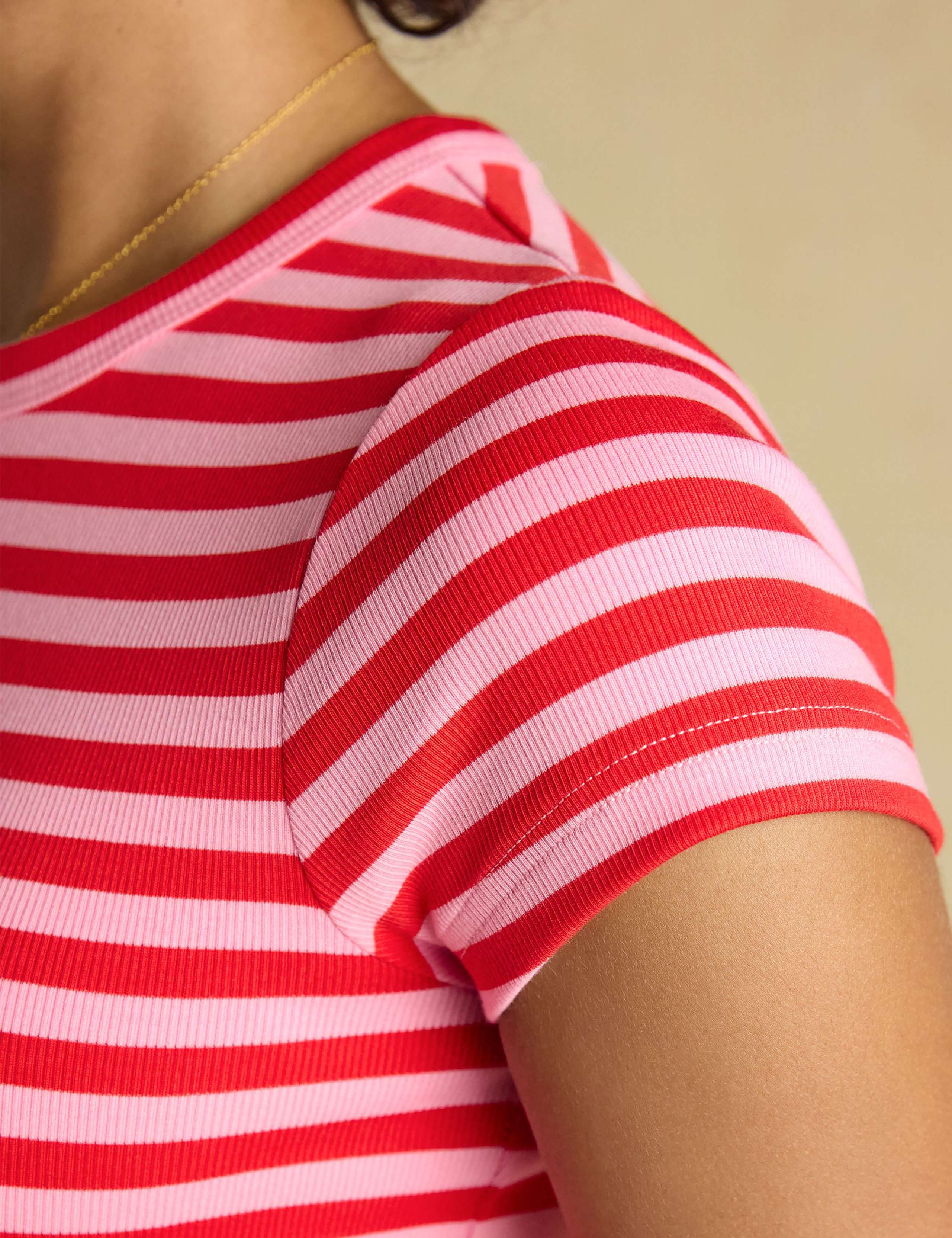 Cotton Rich Ribbed Striped T-Shirt 8 of 8