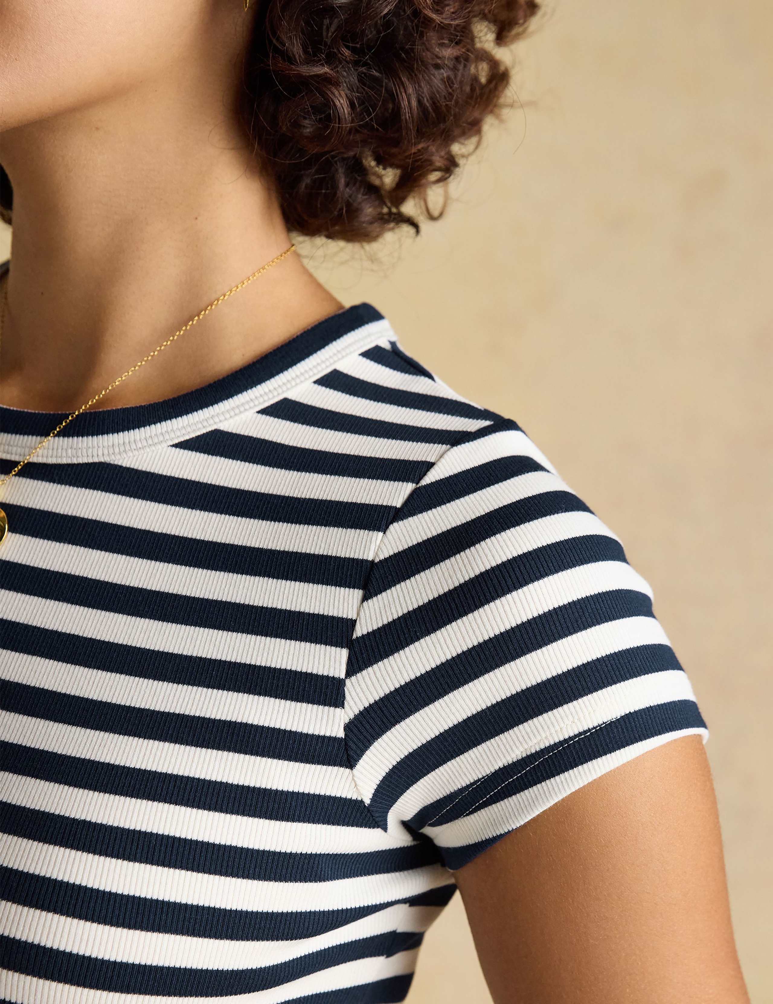 Cotton Rich Ribbed Striped T-Shirt 7 of 8