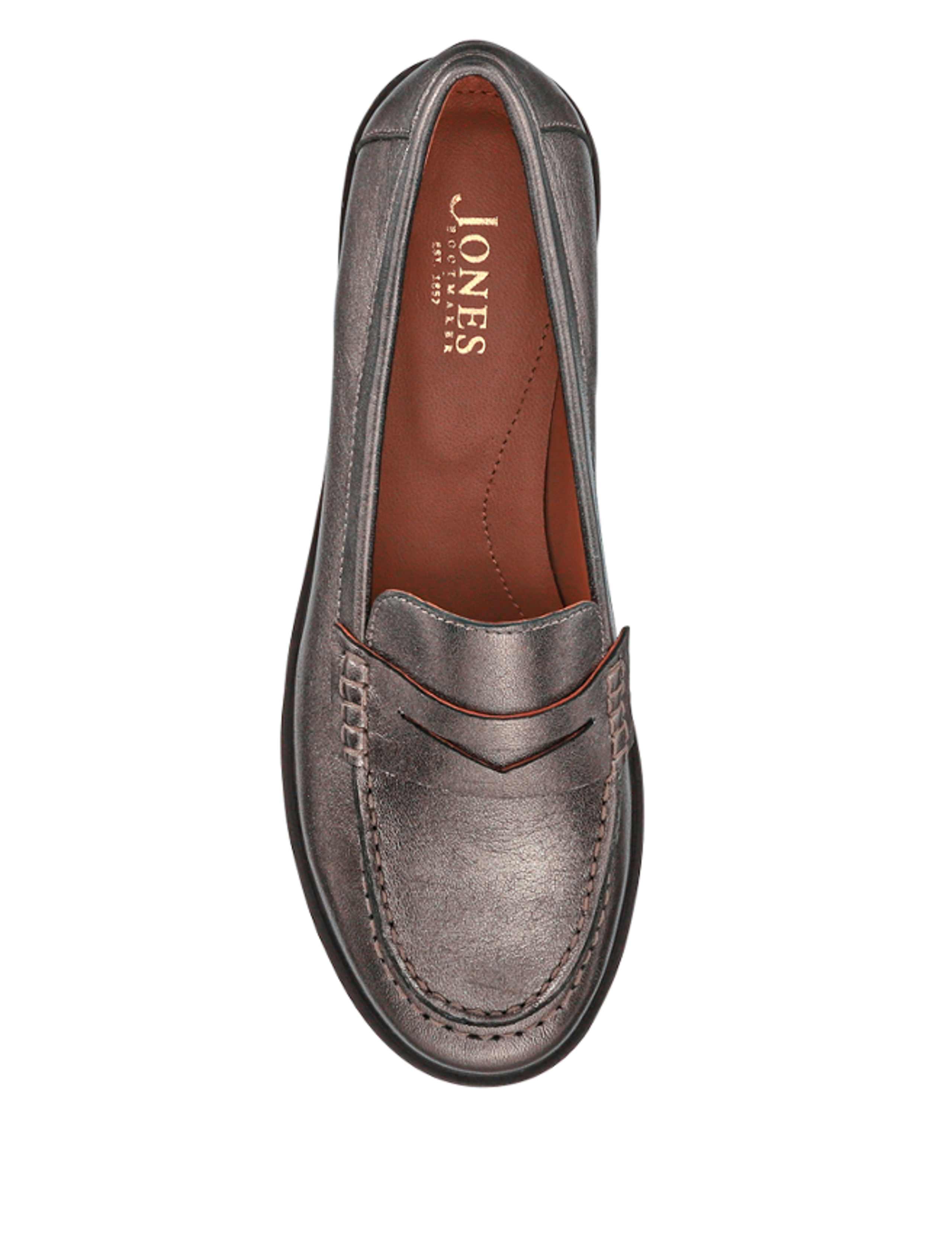 Wide Fit Leather Block Heel Loafers 4 of 7