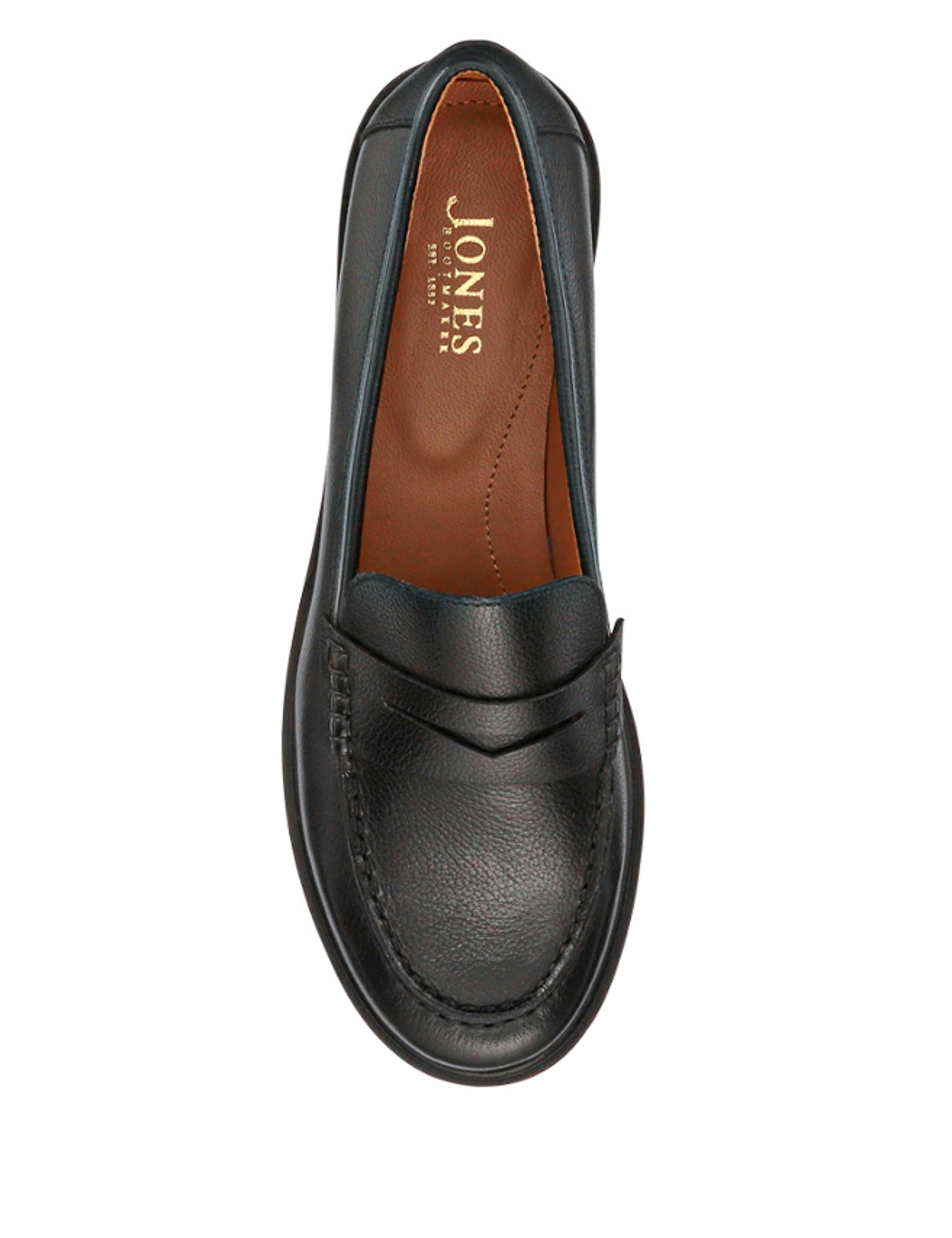 Wide Fit Leather Block Heel Loafers 4 of 7