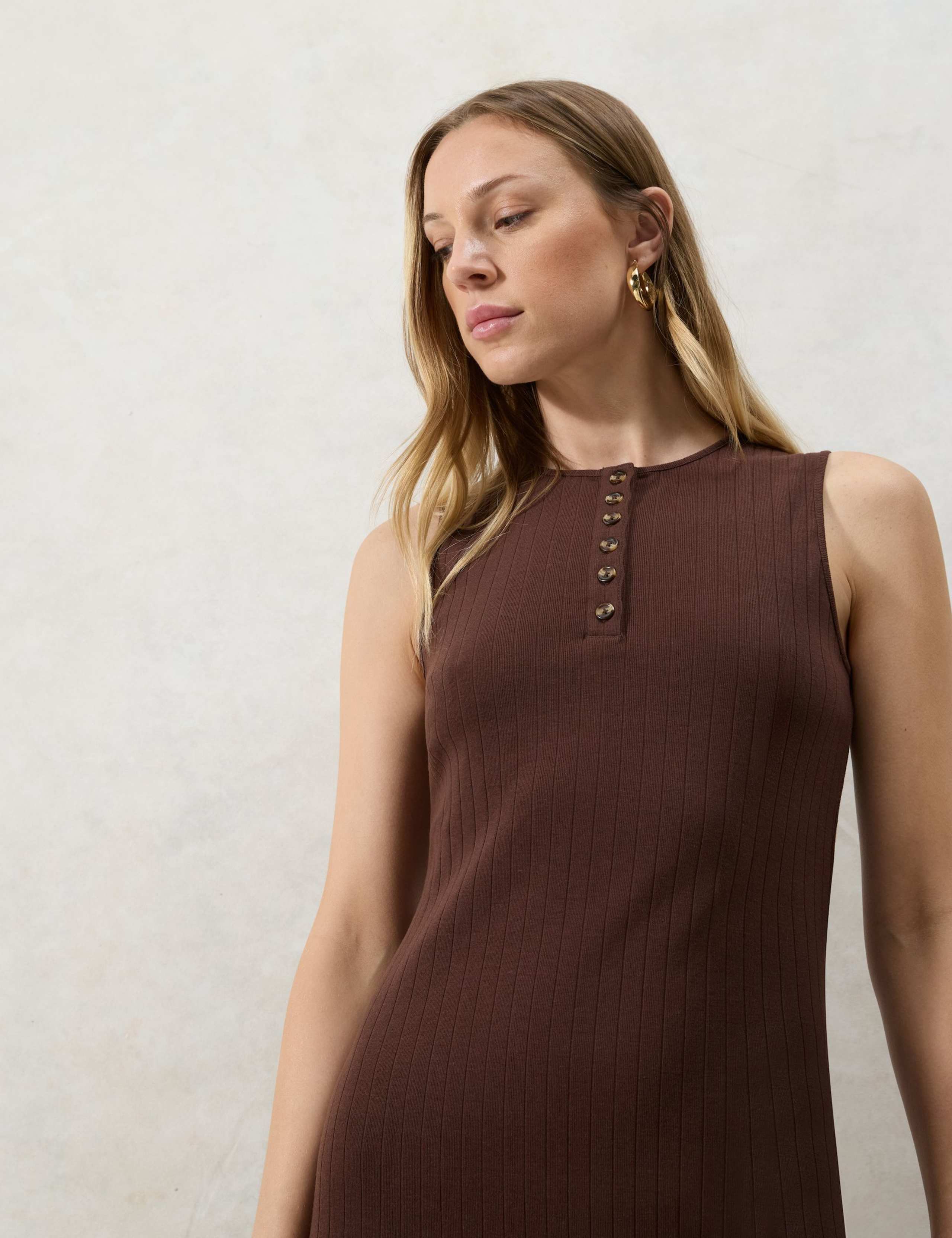 Chocolate Rib Column Dress 4 of 4