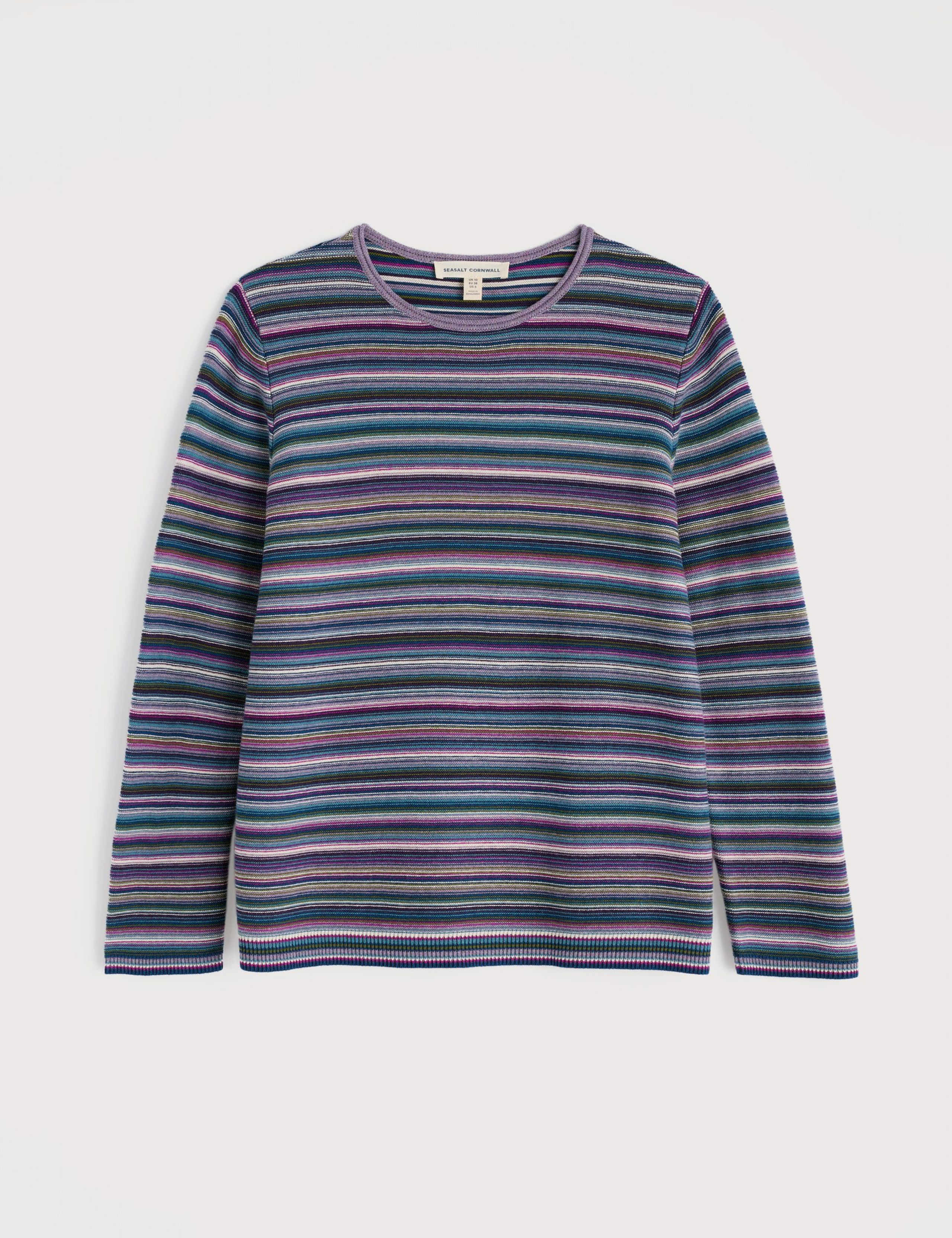 Pure Cotton Striped Crew Neck Jumper 2 of 5