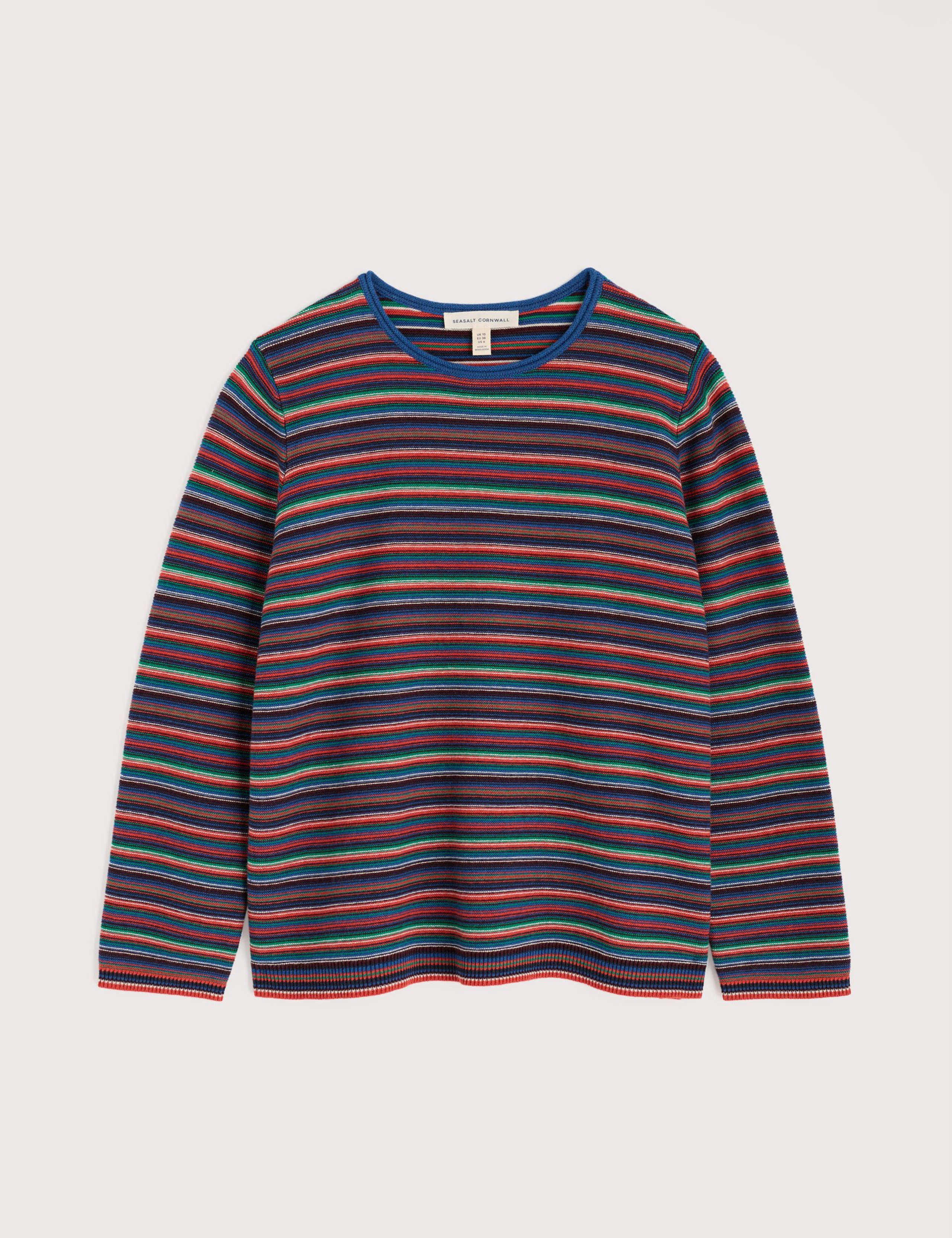 Pure Cotton Striped Crew Neck Jumper 2 of 5