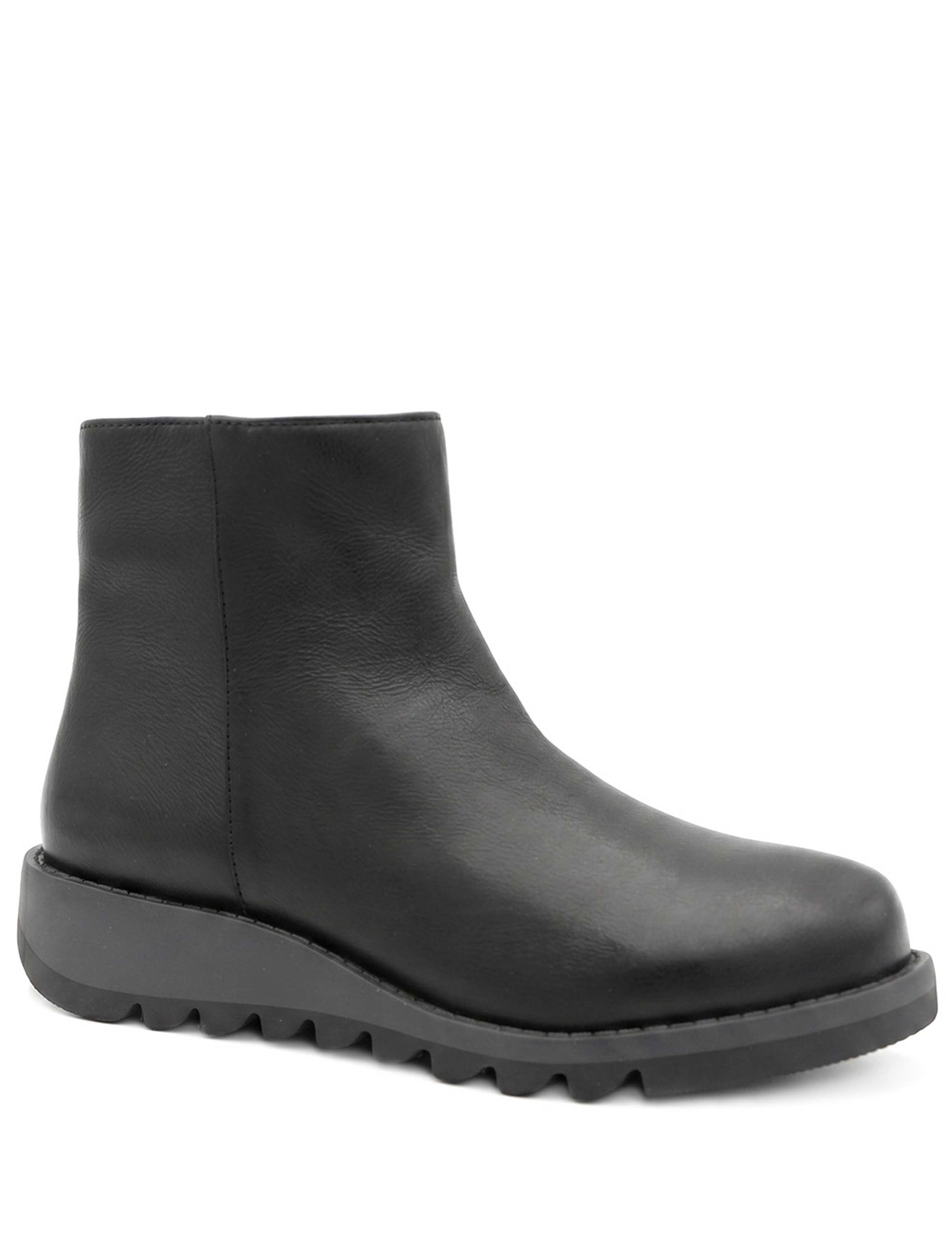 Leather Chunky Wedge Ankle Boots 3 of 6