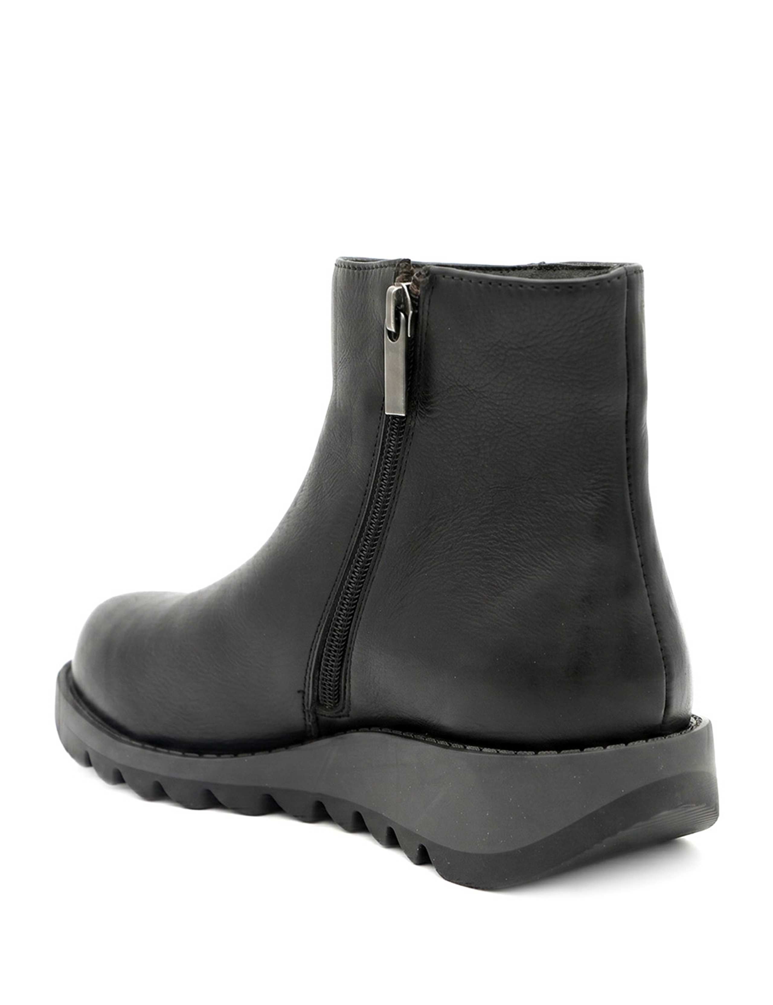 Leather Chunky Wedge Ankle Boots 5 of 6