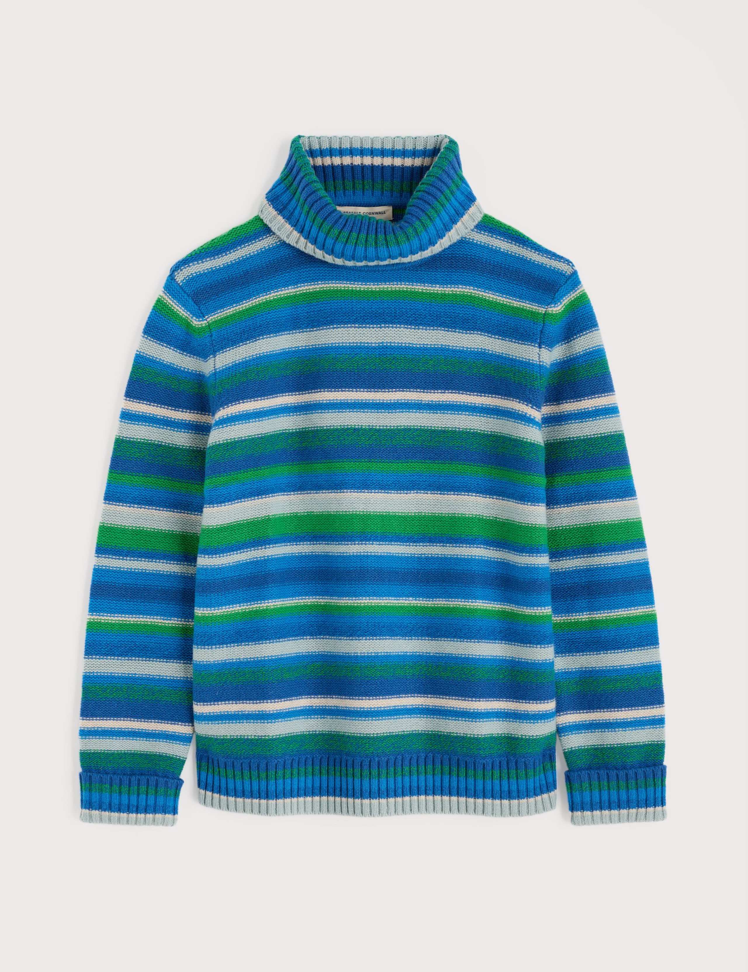 Lambswool Rich Striped Roll Neck Jumper 2 of 5