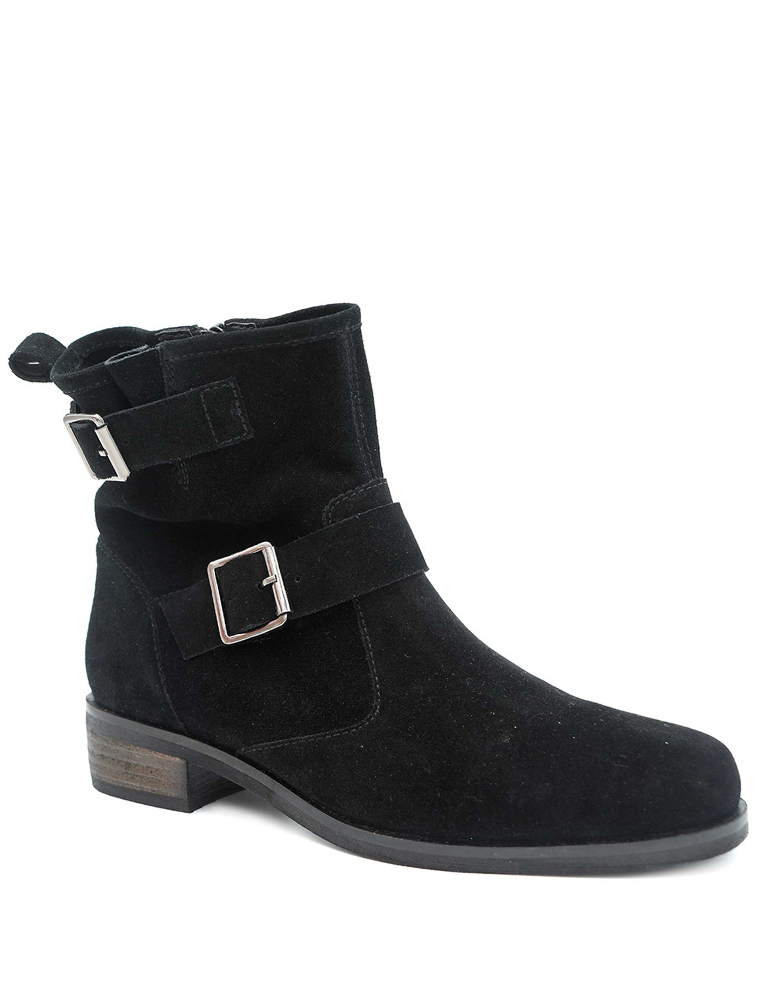 Suede Buckle Block Heel Ankle Boots 2 of 6