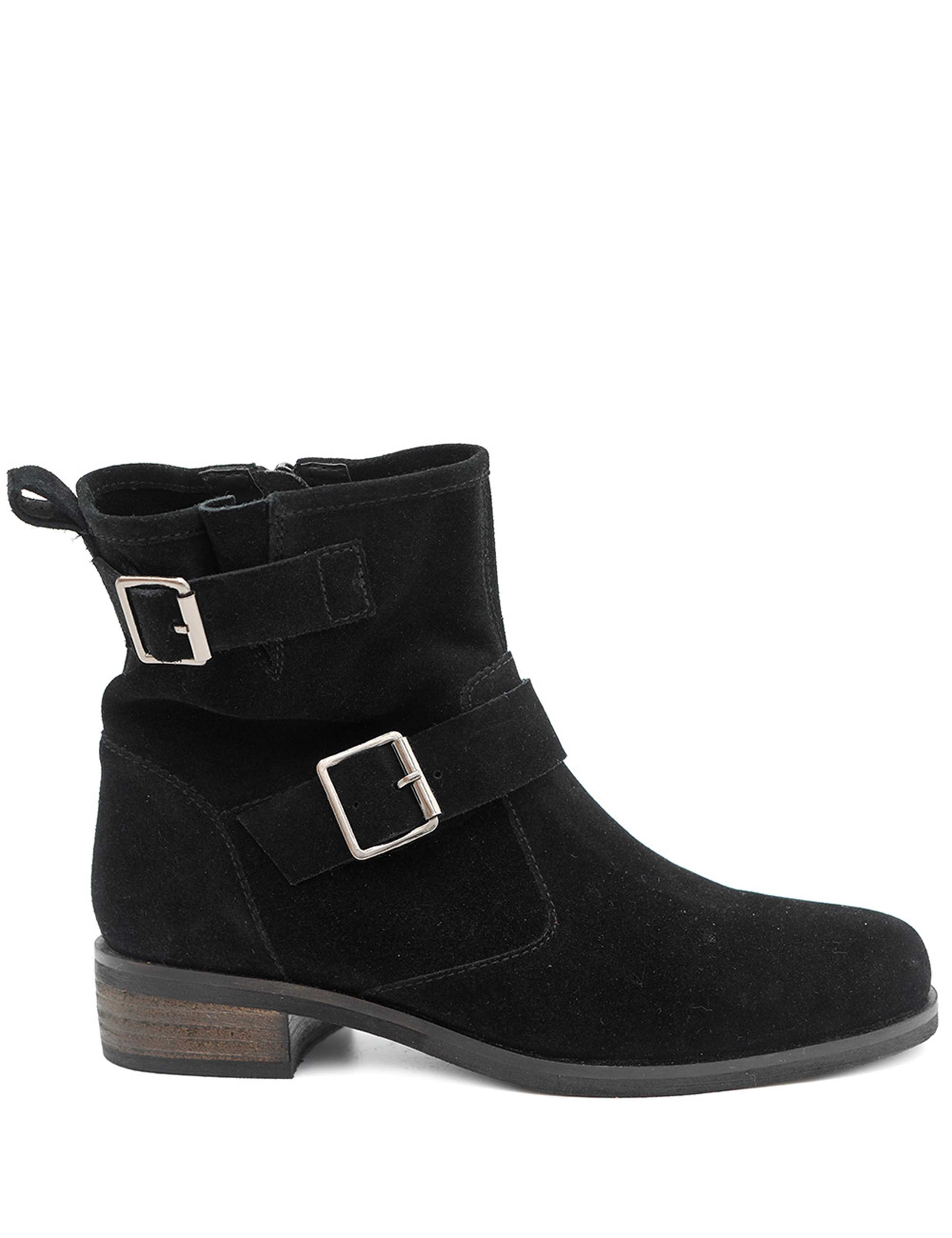 Suede Buckle Block Heel Ankle Boots 5 of 6